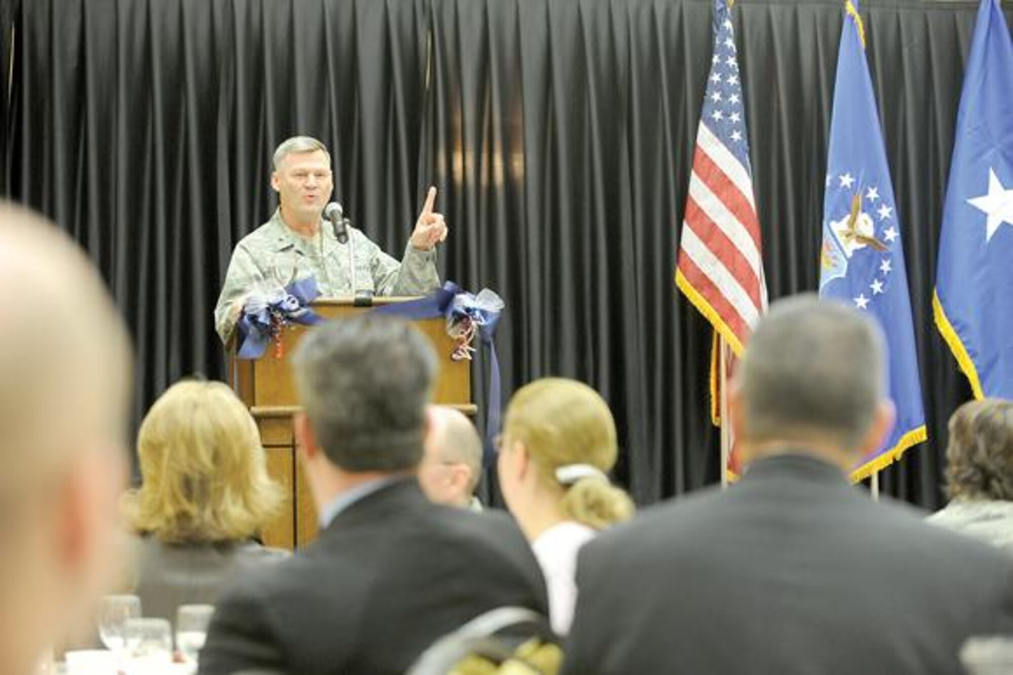 Chaplain (Brig. Gen.) David Cyr, Air Force Deputy Chief of Chaplains, speaks at the National Prayer Breakfast event held by Hill Air Force Base at Club Hill on Feb. 24.