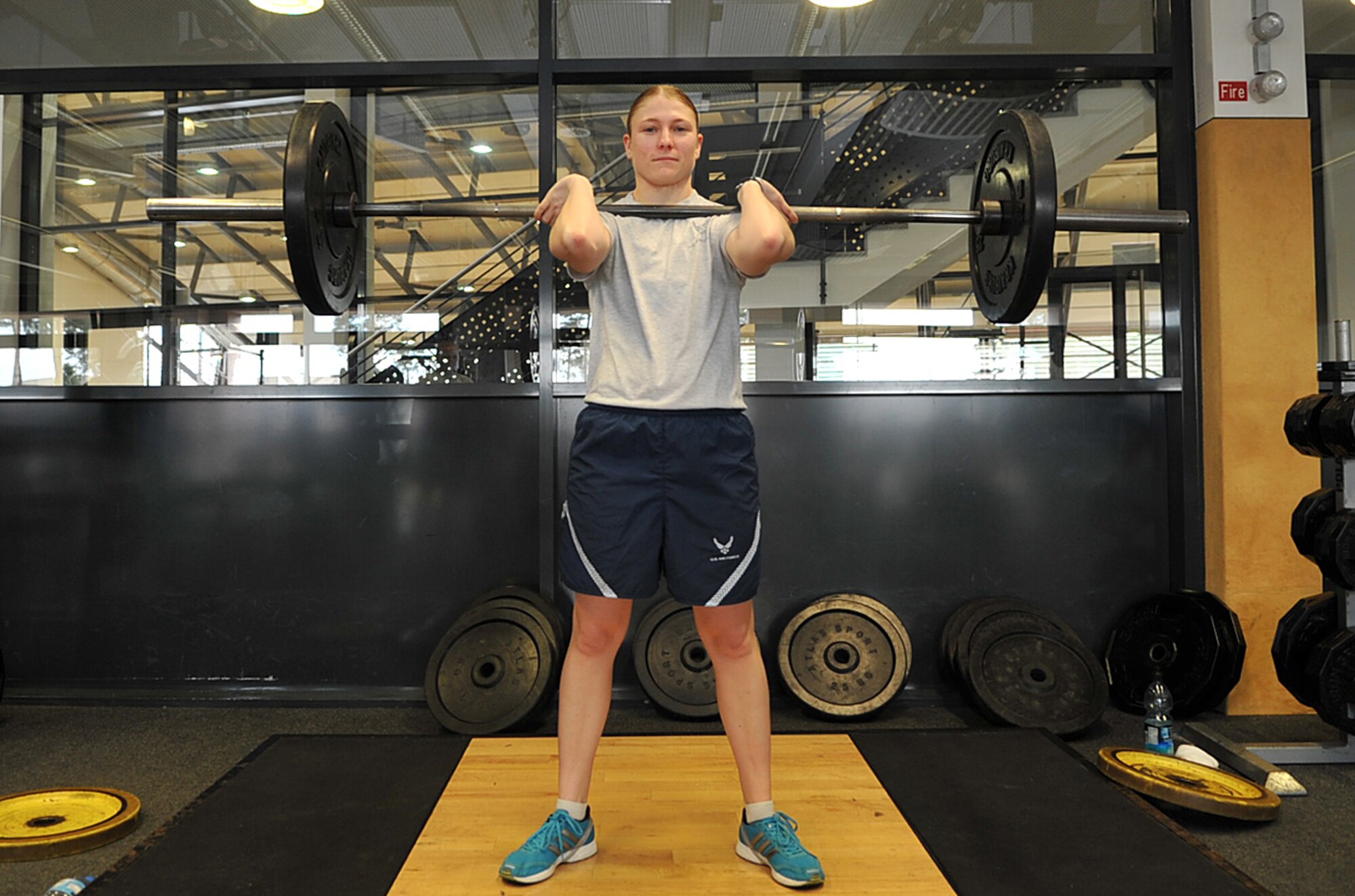 Capt. Lauren Guibert is the latest person from Team Ramstein to join Club 100 by scoring a perfect 100 on her Air Force fitness assessment. (Air Force courtesy photo)