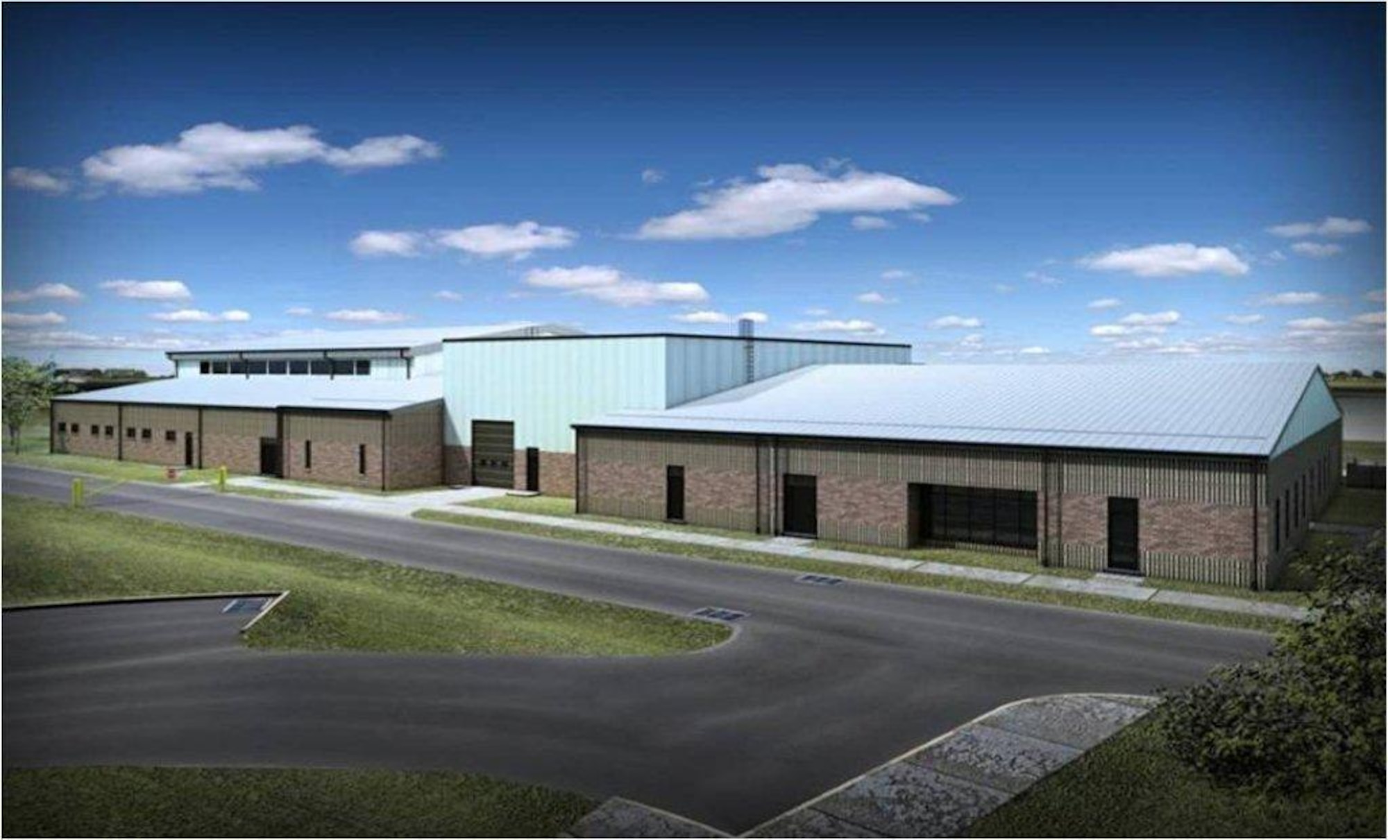 An artist’s rendering from the contracted architect, Benham Companies LLC, shows the Centralized Intermediate Repair Facility at the Bradley Air National Guard Base after upgrades and additional construction is completed.