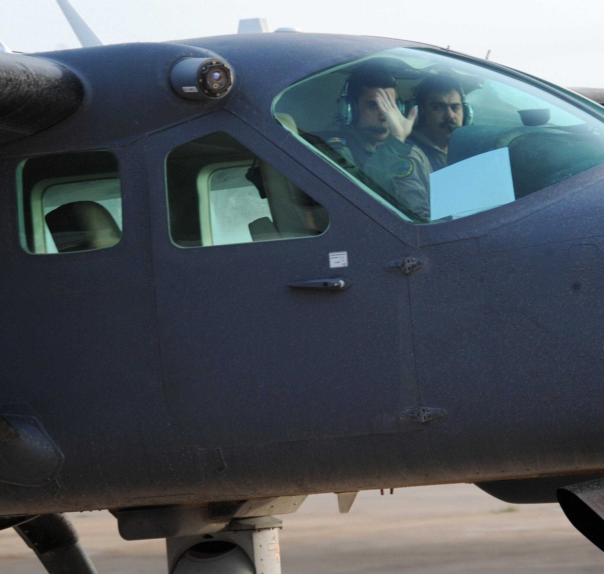 Iraqi air force Squadron 3 launches all six of their aircraft from Kirkuk Regional Air Base, Iraq on March 5, 2010.  This launch is a surge flight operation in support of the upcoming national Iraqi elections on March 7.  This week marks the first time the Iraqi air force will fly an all-Iraqi effort in intelligence, surveillance and reconnaissance in support of an Iraqi election.  (U.S. Air Force photo/Staff Sgt. Tabitha Kuykendall/Released)
