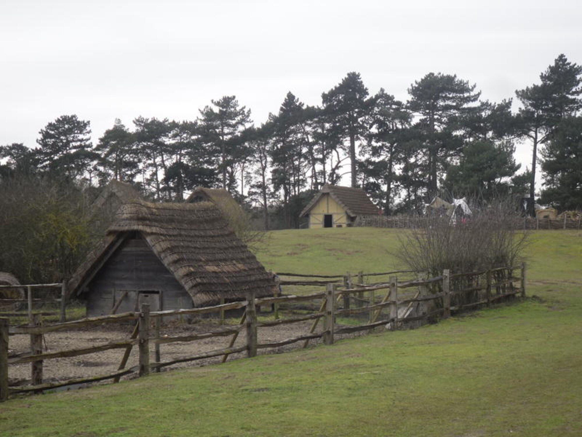 Photo taken as you walk into the Anglo-Saxon village at the West Stow Country Park, located close to Brandon, England, Feb. 20.  The village has been built to replicate an actual Anglo-Saxon village that was found during several small scale excavations. 
(Courtesy photo by Heather Estes)
