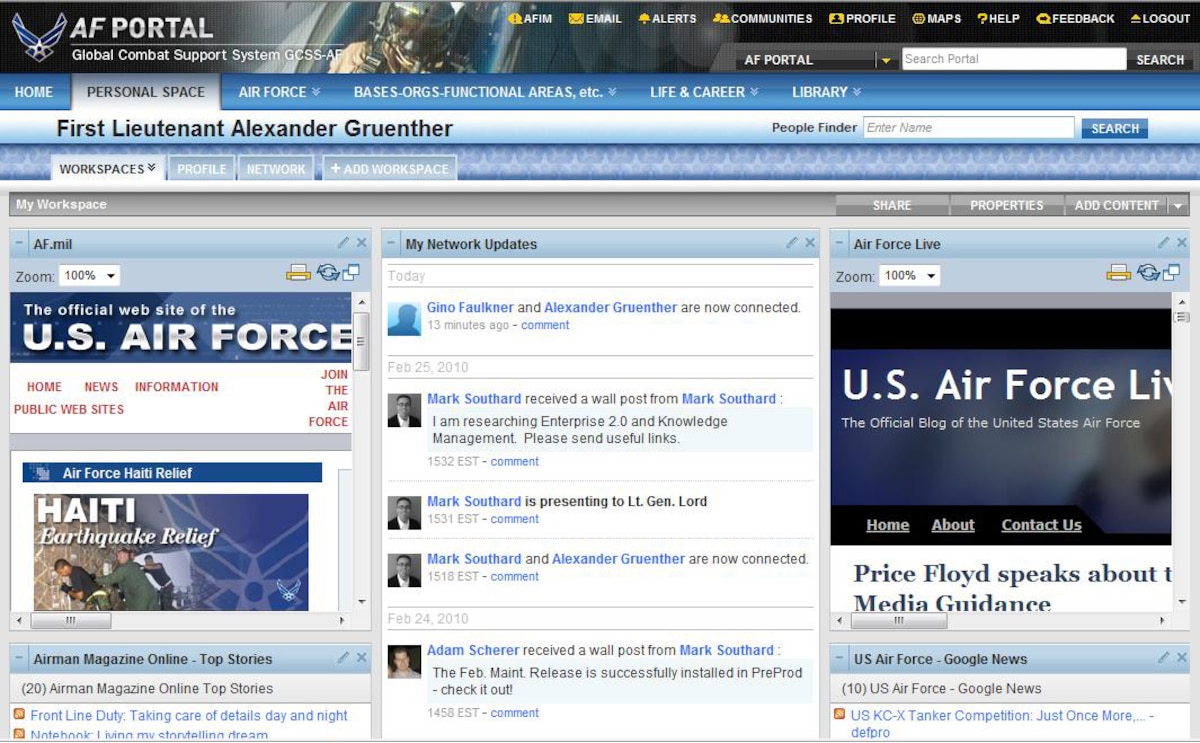 Air Force Portal improves collaboration with professional networking ...