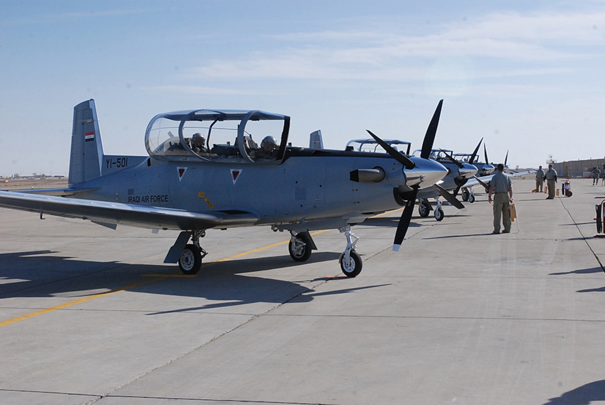 T-6A trainer aircraft will provide a platform for Iraqi flight instructors – who will begin their instructor training in March --  to teach Iraqi Air Force College cadets the skills they will need to fly military aircraft. (courtesy photo)