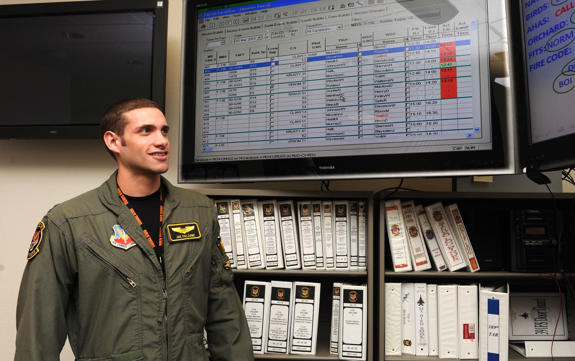 MOUNTAIN HOME AIR FORCE BASE, Idaho -- Capt. Joe Falzone serves as the 391st Fighter Squadron weapons system operator. (U.S. Air Force photo by Airman 1st Class Debbie Lockhart)