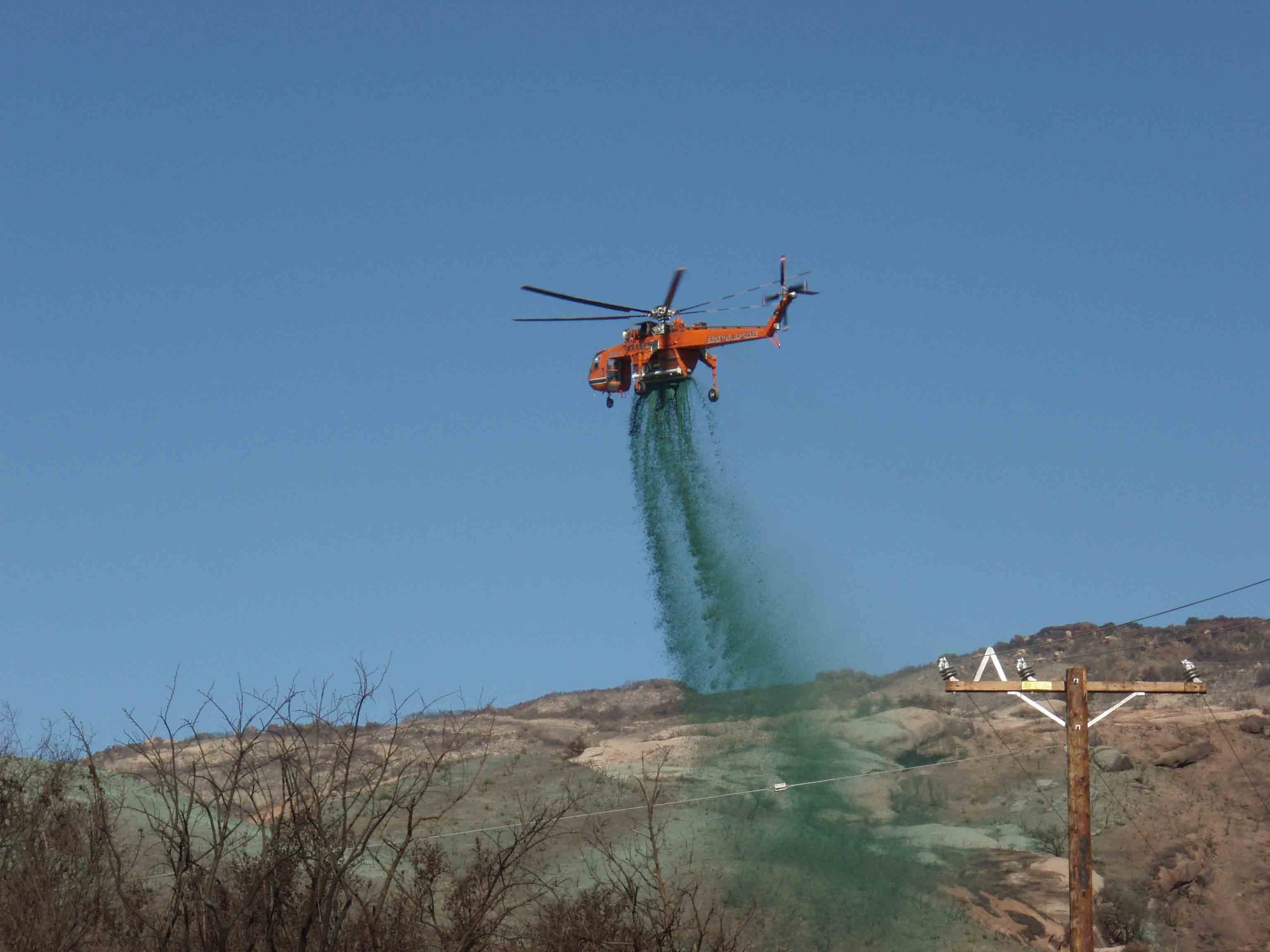 Hydromulch is sprayed after a fire in Santa Barbara, CA for reseeding and erosion control.  The mulch, made of recycled newspaper, can be applied as soon as a fire is out. (Courtesy photo)