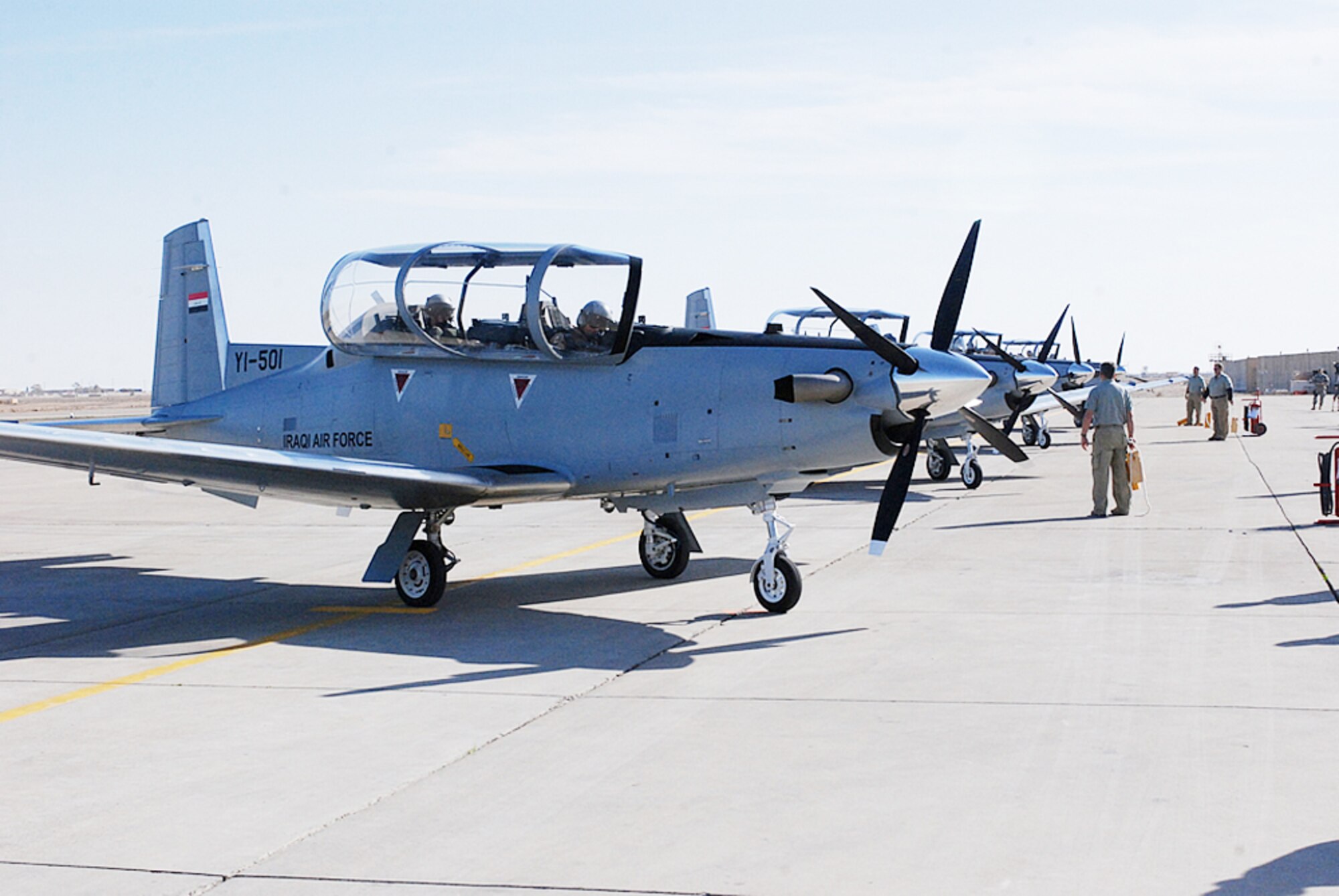 T-6A trainer aircraft will provide a platform for Iraqi flight instructors who begin instructor training in March to teach Iraqi air force college cadets the skills they will need to fly military aircraft. (Courtesy photo)