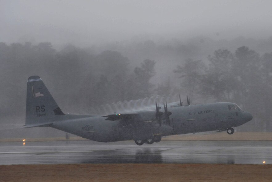 With 3rd Air Force Commander Lt. Gen. Frank Gorenc at the controls, aircraft 8609 takes off March 2 from Marietta, Ga., en route to Ramstein Air Base, Germany.  The general accepted the newest C-130J from Lockheed Martin, the 11th to be assigned to Ramstein’s 37th Airlift Squadron.  The new C-130Js provide Ramstein with more payload capability, greater range, and additional combat airpower for U.S. European Command and U.S. Africa Command. (Photo courtesy Lockheed Martin)