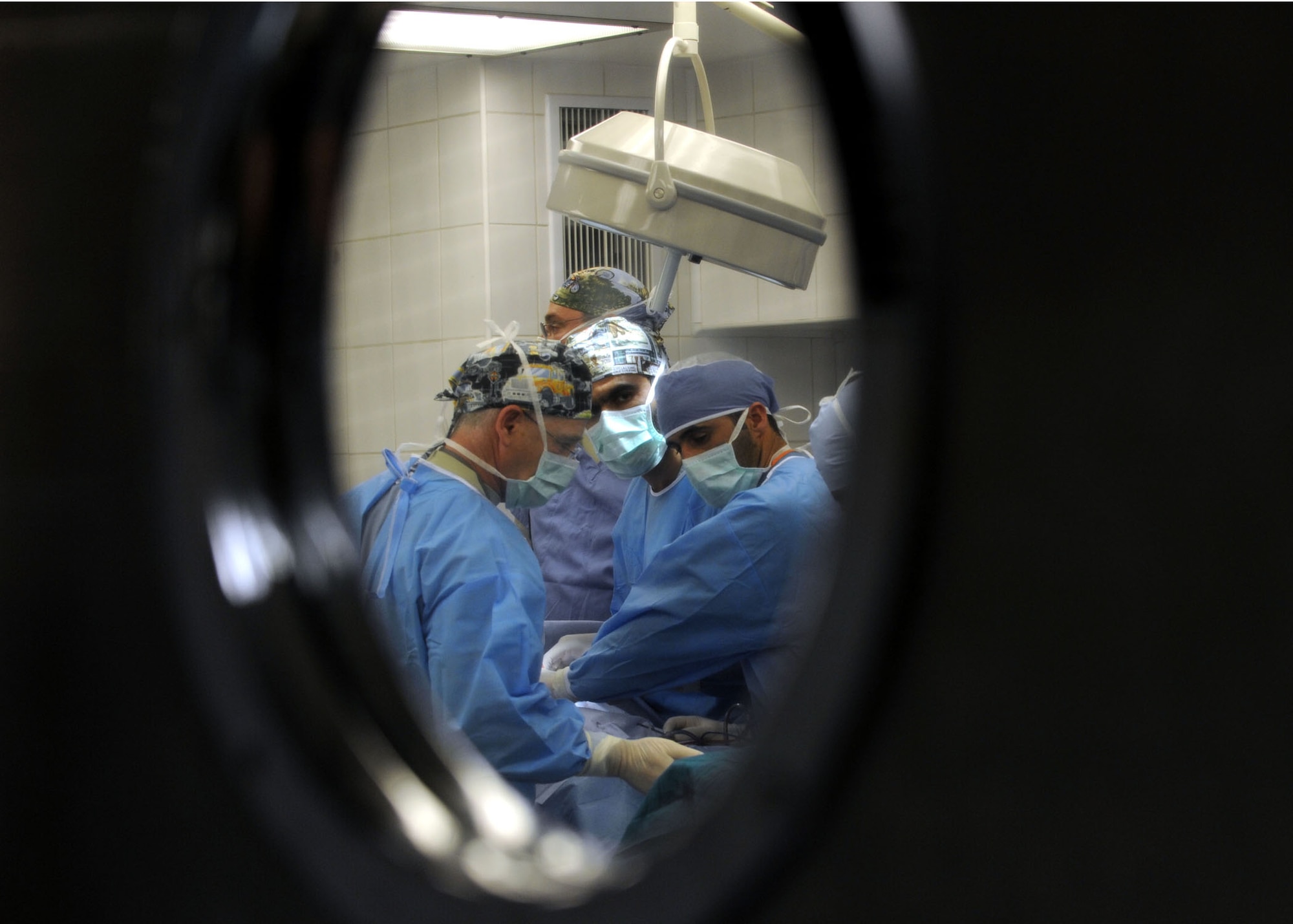 Left, Dr. (Lt. Col.) Barry Steinberg is assigned to RC-South as a medical advisor for the Afghanistan National Security Forces. (U.S. Air Force photos by Senior Airman Nancy Hooks/Released)
