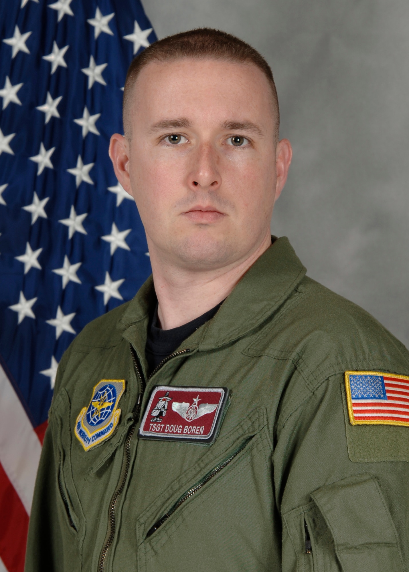 Tech. Sgt. Doug Boren, selected as a weekly spotlight performer, is an instructor boom operator for the 384th Air Refueling Squadron. In addition to performing in-flight refueling missions, the Austin, Texas, native helps provide ground and inflight training to boom operators for their qualification and certification. (Courtesy photo)
