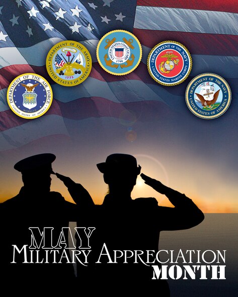 U.S. Congress has adopted a resolution calling for Americans to recognize and honor U.S. service members during May's National Military Appreciation Month. The Senate first passed a resolution in 1999 designating National Military Appreciation Month. That declaration summoned U.S. citizens to observe the month "in a symbol of unity, … to honor the current and former members of the armed forces, including those who have died in the pursuit of freedom and peace." (U.S. Air Force graphic by Hans Roth)