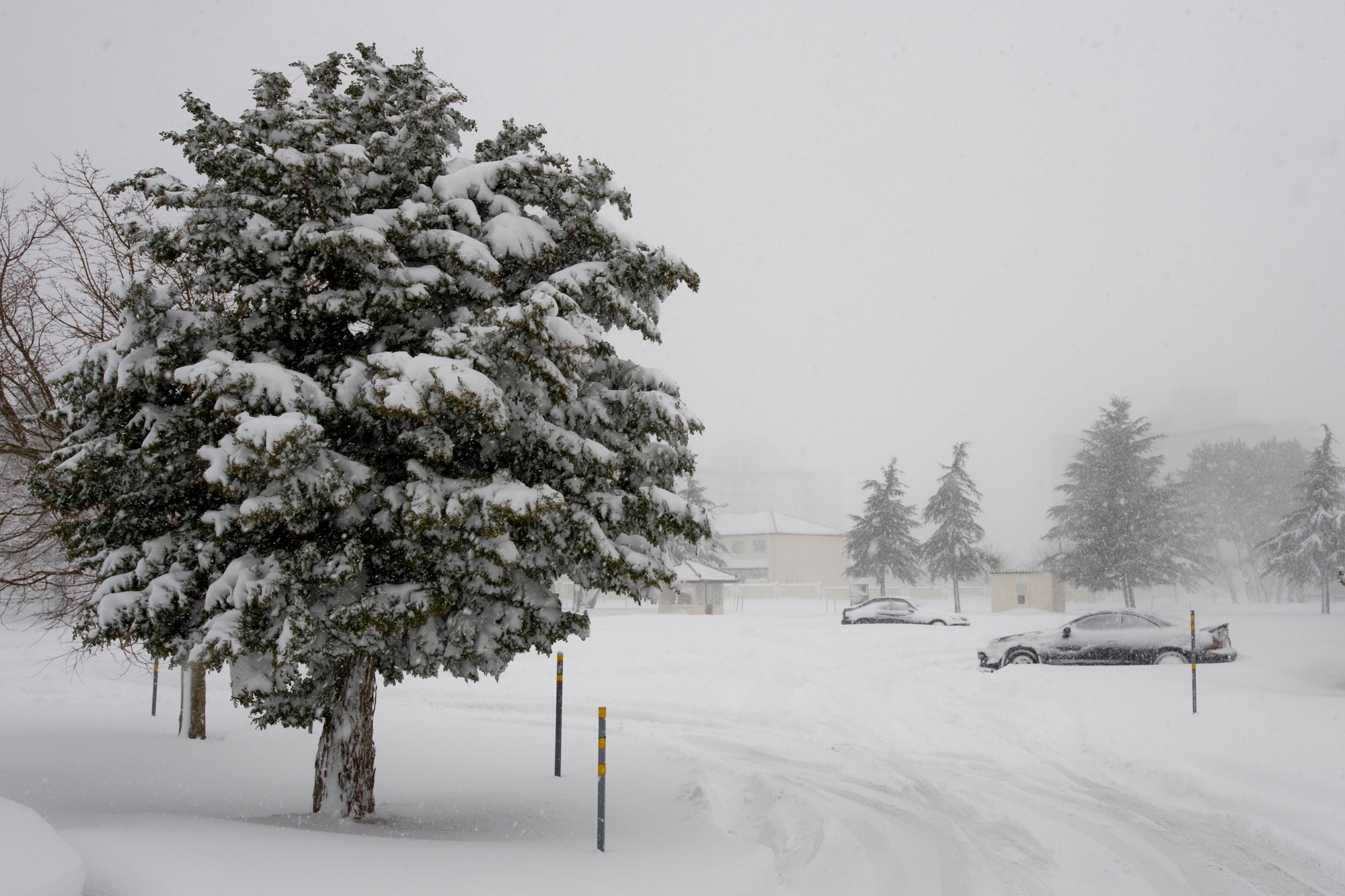 MISAWA AIR BASE, Japan – More than 24 inches of snow fell on Misawa in a 24 hour period March 10. Due to heavy snow warnings, the 35th Fighter Wing commander ordered Misawa Air Base closed and suspension of operations for the day for all non-essential service members and Defense Department civilian employees were authorized administrative leave. The last single snow fall event of this type was recorded during the winter of 2007. (U.S. Air Force photo/Senior Airman Jamal Sutter) 
