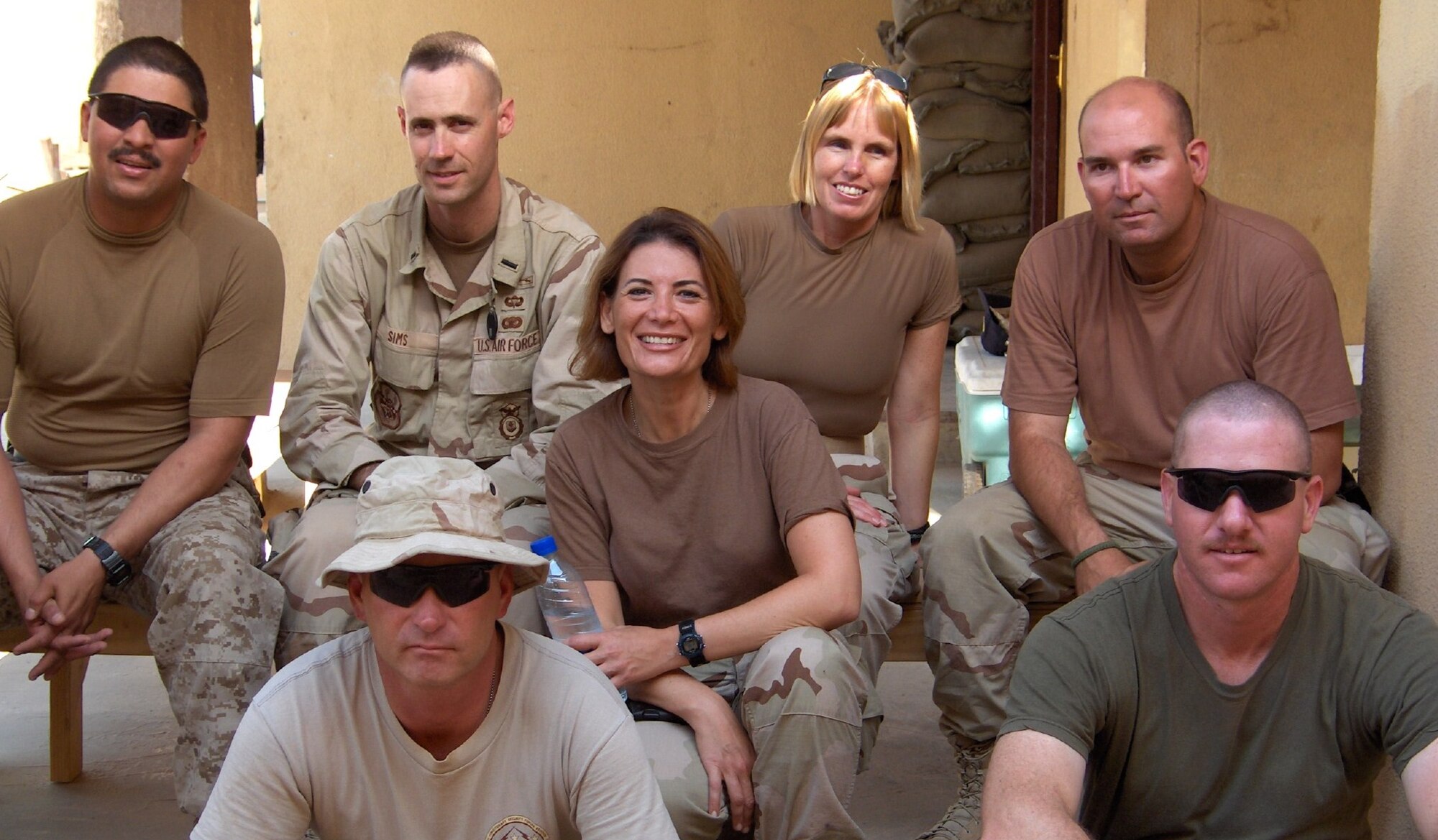 FILE PHOTO - Captain Arkan (top row) with team members in Iraq, 2005