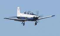 A T-6 Texan II prepares to land at Randolph Air Force Base, Texas. (U.S. Air Force photo by Don Lindsey)