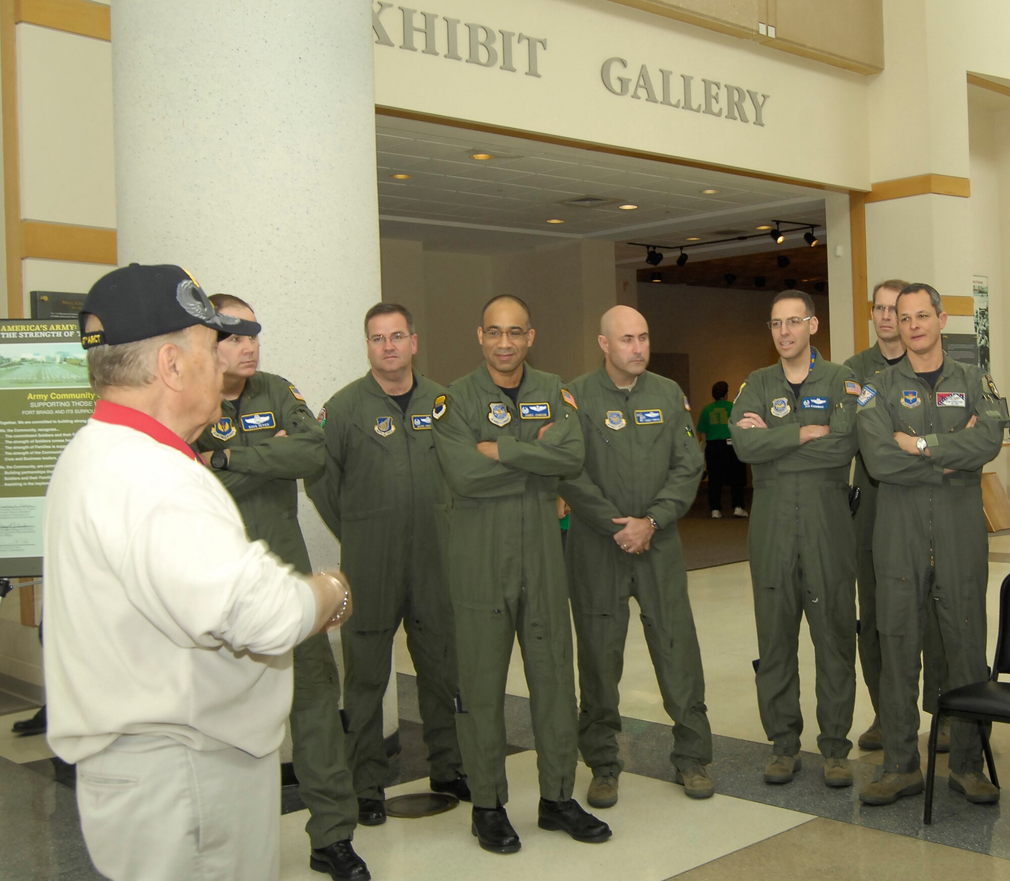 Members of the first-ever C-130 Wing Commander Summit hosted by Pope listen to a tour guide at the Special Forces Museum Wednesday. (U.S. Air Force photo/1st Lt. Sarah Franks)