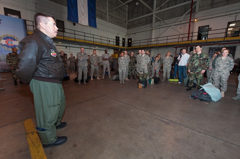 U.S. Air Force Lt. Col. Paul Shingledecker, Commander, 140th Medical Group, Colorado Air National Guard, speaks with members of his team about the mission of  E Malama Kakou (translated from Hawaiian as “to care for all”) a humanitarian program providing services to the medically underserved within the State of Hawaii, March 13, 2010. (U.S. Air Force photo/Master Sgt. John Nimmo, Sr.) (RELEASED)