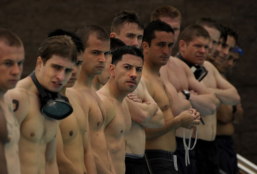 Eighteen special tactics candidates took the Physical Ability Stamina Test held March 12 at Hurlburt Field, Fla.  Hosted by the Air Force Special Operations Training Center, candidates had to pass every element of the PAST, including the 500-meter swim, to qualify for combat control, pararescue, special operations weather or the combat rescue officer career fields.  (U.S. Air Force photo by Master Sgt. Russell E. Cooley IV) (Released)