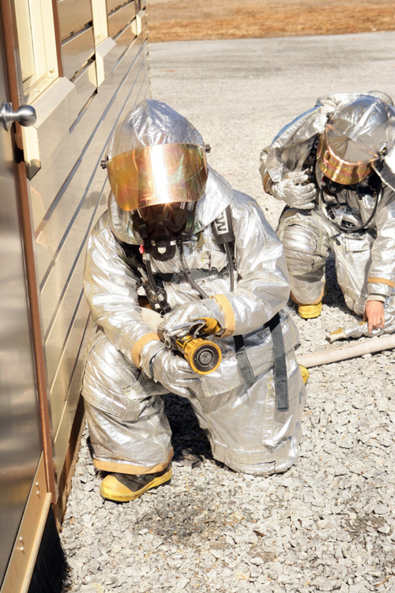 442nd Civil Engineers Squadron firefighters participate in a certification course March 1-5 at Dobbins Air Reserve Base, Ga. The 442nd CES is part of the 442nd Fighter Wing, an Air Force Reserve unit at Whiteman Air Force Base, Mo. 