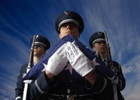 MINOT AIR FORCE BASE, N.D. -- Honor Guard members devote themselves to practice once a week so they may give honors at military events such as retirements and funerals. So that members have the ability to attend practice, the practice is held within a four hour bracket. (U.S. Air Force photo illustration by Airman 1st Class Ashley N. Avecilla)