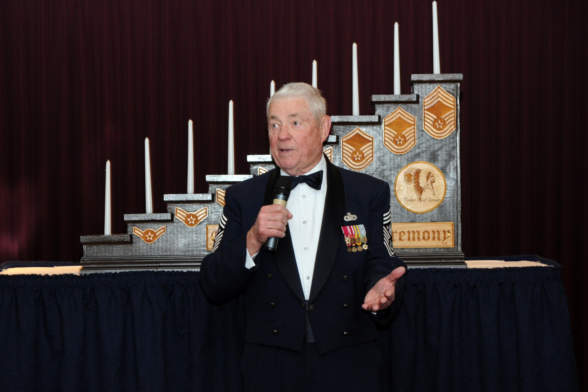 The fifth Chief Master Sgt. of the Air Force, Robert Gaylor, spoke at a Chief Recognition Ceremony here. (Air Force photo by Kelly White)