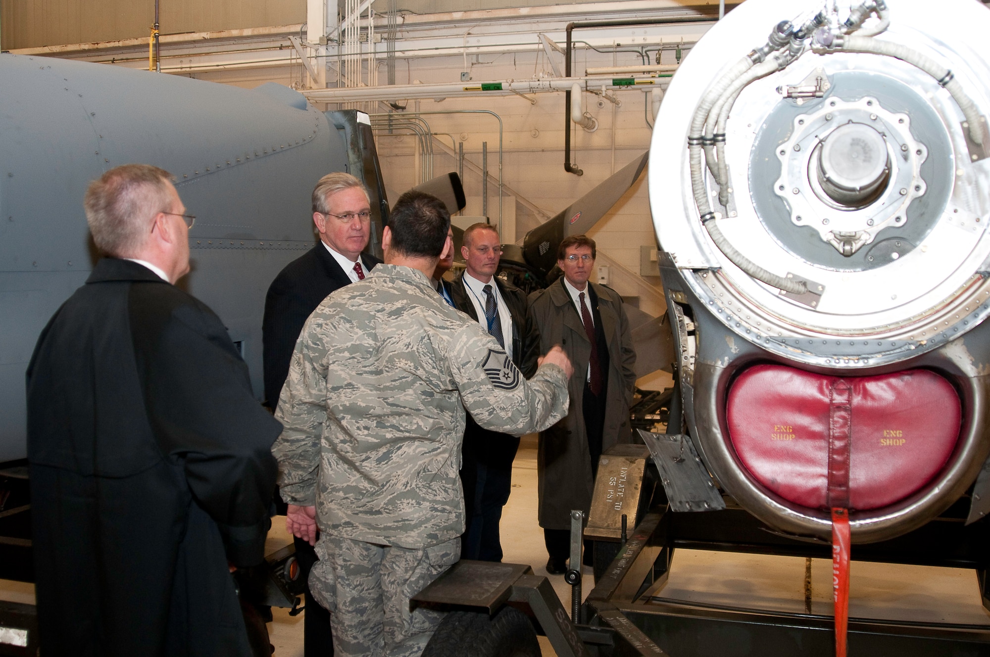 Governor Nixon visits 139th Airlift Wing in February, 2010. (U.S. Air Force photo by Master Sgt. Shannon Bond/Released)
