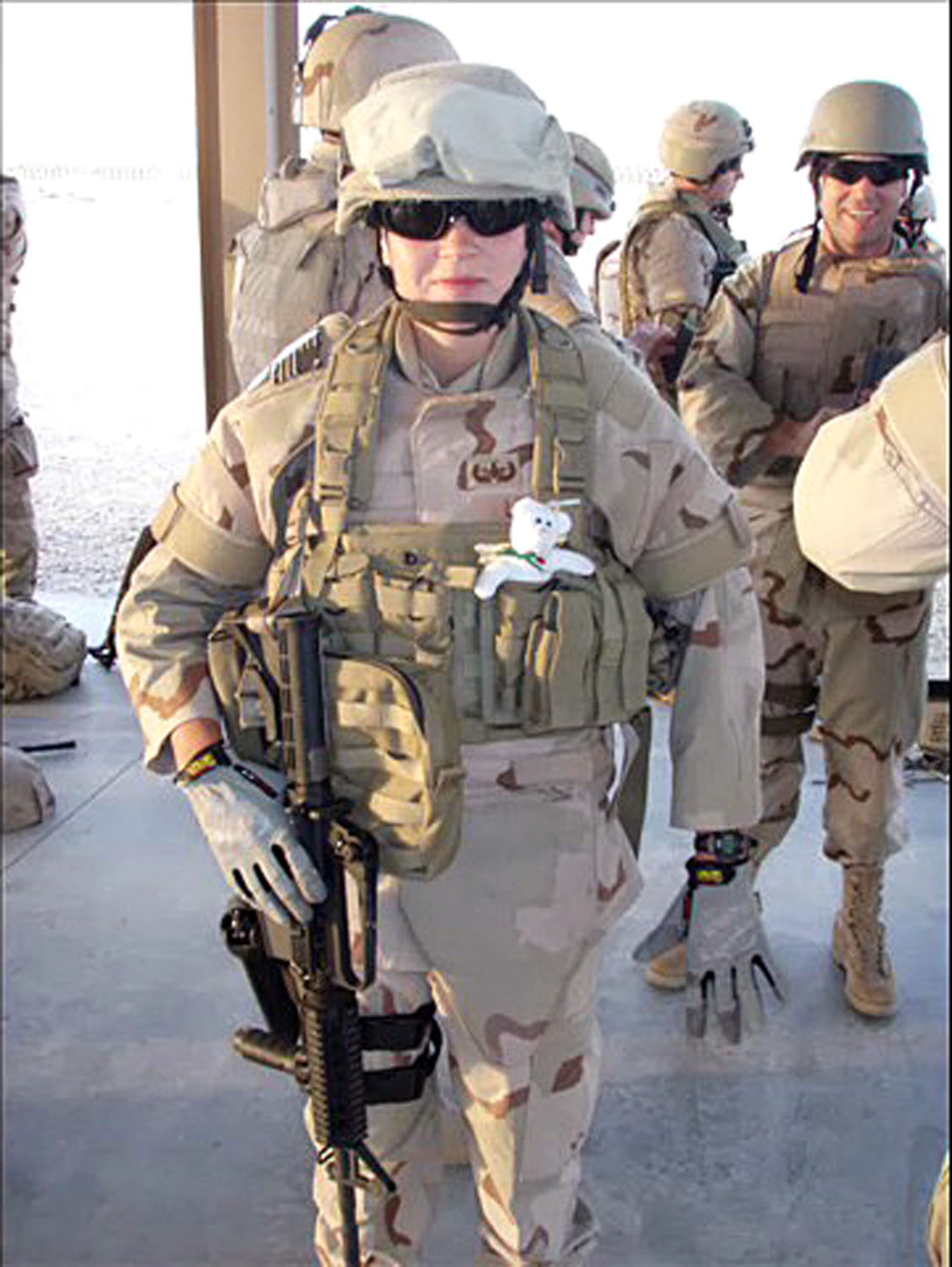 Senior Airmen Elizabeth Loncki in Iraq. She was killed Jan. 7, 2007, as her EOD team tried to dismantle a car bomb planted near Baghdad. She was the first woman from Delaware to die in combat.