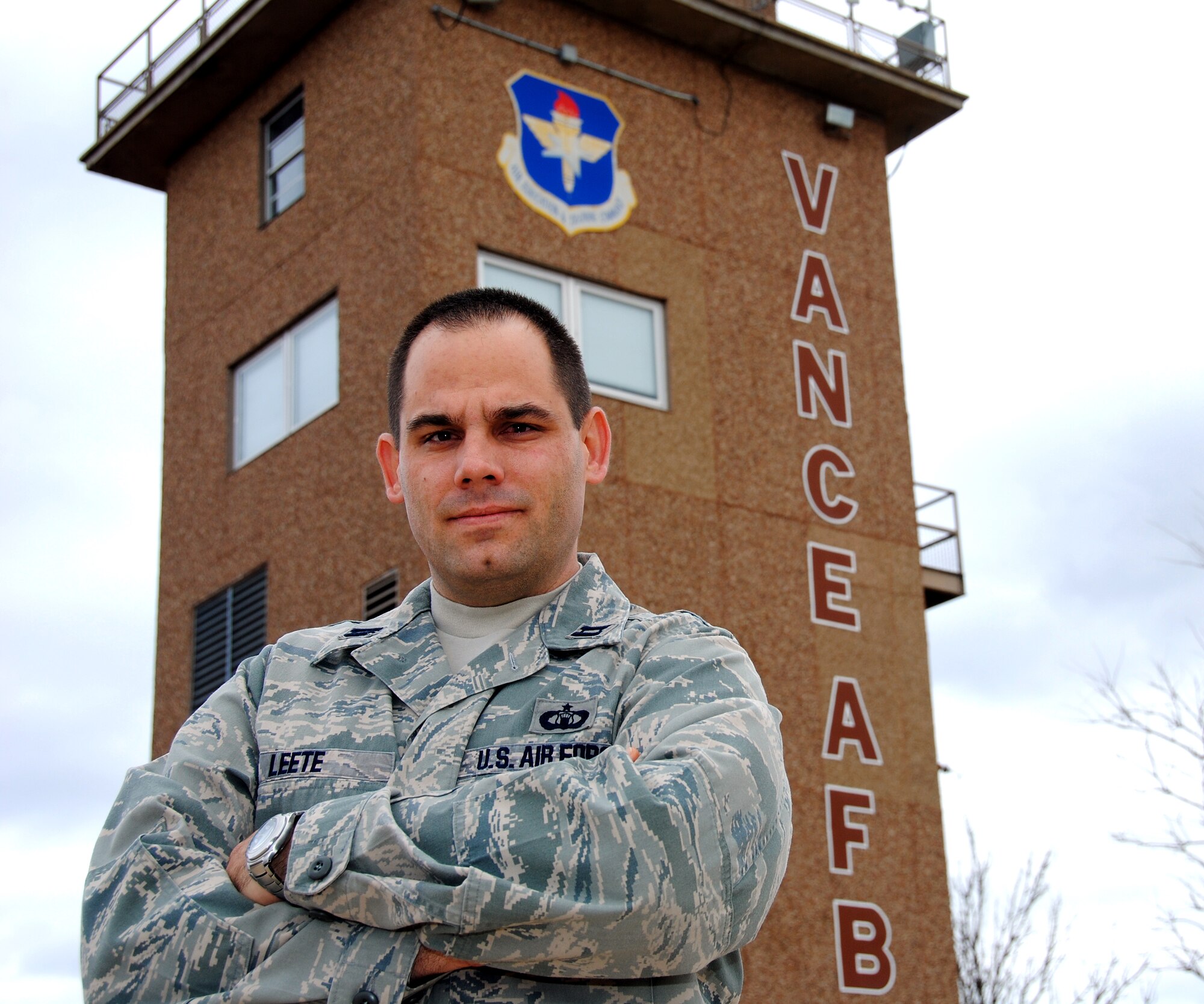 Capt. Joshua Leete, commander of the Airfield Operations Flight, received the Col. Derrel L. Dempsey Officer of the Year award in the 2009 Air Education and Training Command Airfield Operations Awards. (U.S. Air Force photo/ Ensign Rex Miller)