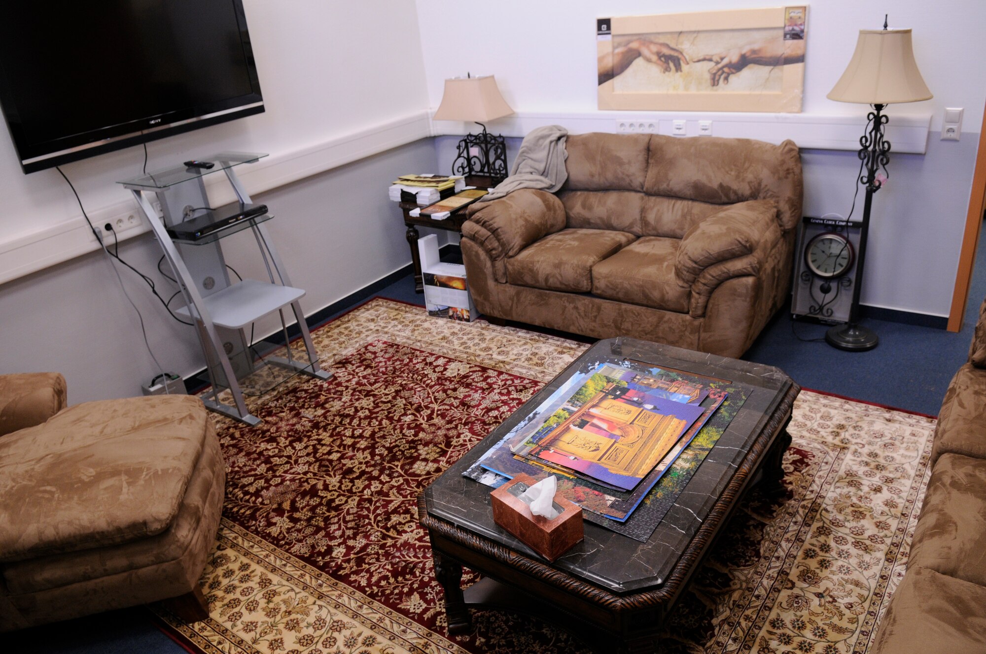 Final construction of activity rooms located in Club 7 nears completion on Ramstein Air Base, Germany, March 16, 2010. The Chapel established Club 7 due to a new Air Force initiative to provide an effective venue to minister to the spiritual and physical needs of single Airmen. (U.S. Air Force photo by Airman 1st Class Brittany Perry)