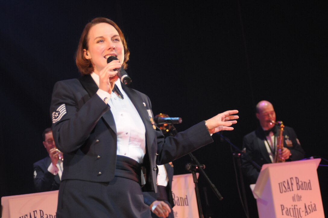 Pacific Trends went on a 10 day road trip to Iwate and Miyagi Prefecture in Japan to perform a “Mega Band” show with members from the USAF Band of the Pacific, Alaska.  The show consisted of rock band with horns for the first half, playing hits from the 60s, 70s, 80s, to include songs from “The Carpenters,” “The Beatles”, and R&B classics, as well as Japanese popular songs.  The inspired crowd danced to the “Twist” and “JB Goode”; all dancers received a copy of Pacific Trends’ latest CD.  These friendship concerts were full of variety, and made a lasting impression on the Japanese public.