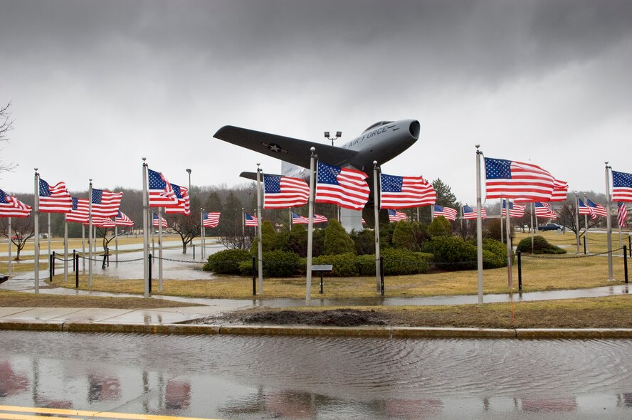 F-86 surrounded by flooding