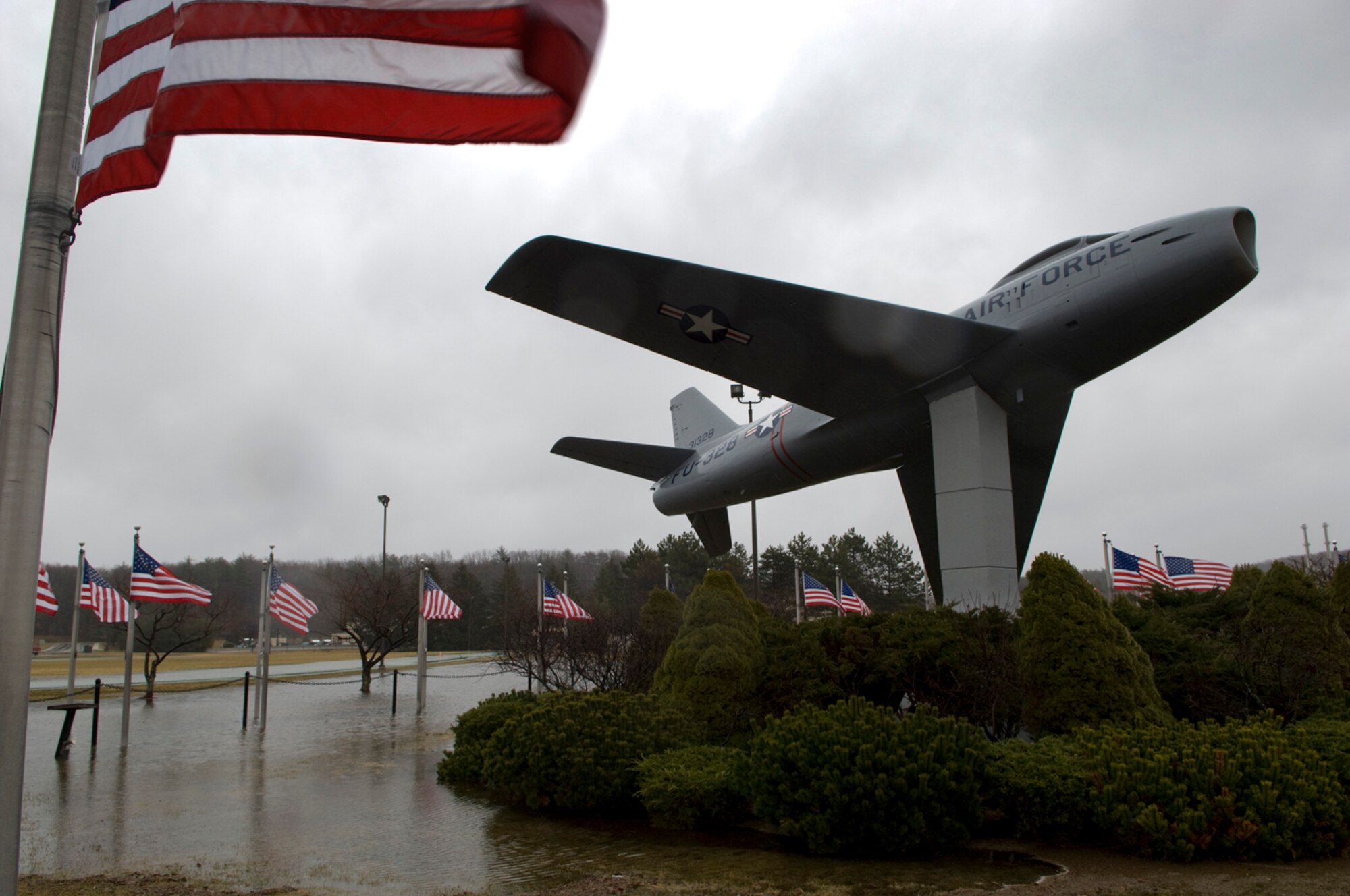 Three days of heavy rain take toll on Hanscom. (U.S. Air Force photo by Mark Herlihy)