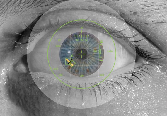 The human eye: the best piece of ?equipment? to avoid a midair collision. (Photo by Tech. Sgt. Matthew Hannen/composite by David M. Stack)