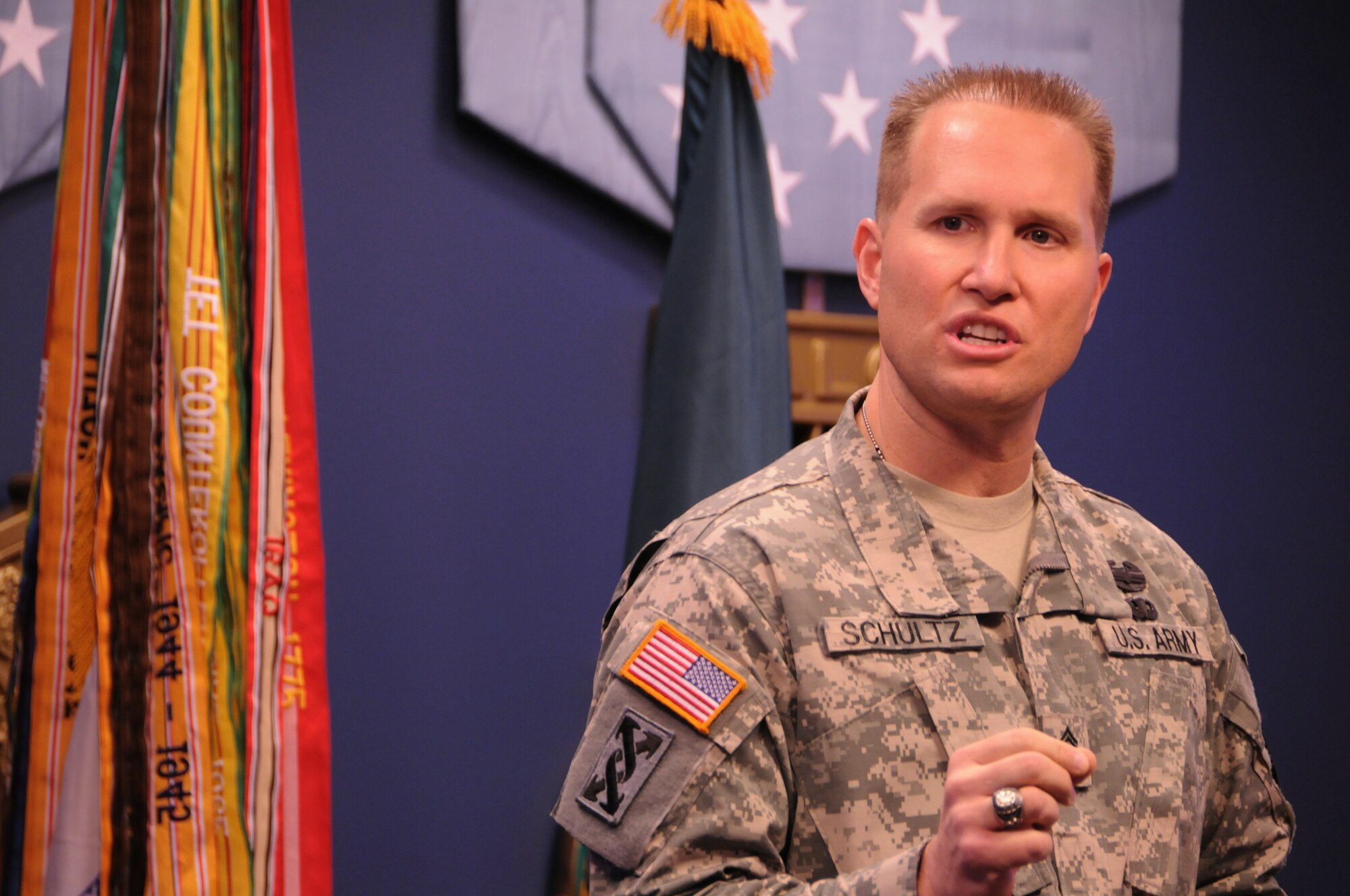 Command Sgt. Maj. Michael D. Schultz, the 11th command sergeant major of the Army Reserve, said this assignment is the "pinnacle" of his career.(U.S. Army News Service photo/Alexandra Hemmerly-Brown)