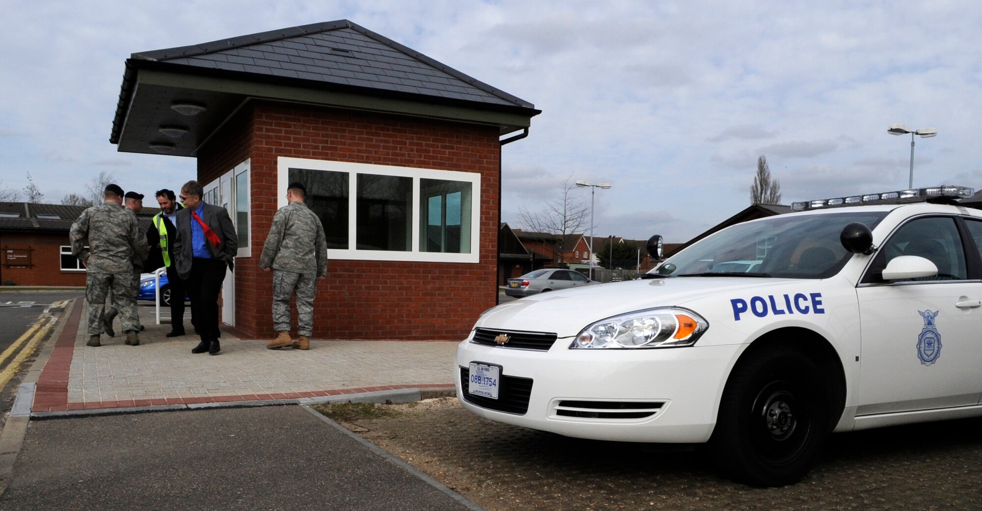 RAF MILDENHALL, England – A new hardened guard shelter opens at the child development center March 22.  The shelter serves to meet security requirements as well as keeping security forces guards comfortable during the harsh English winters.  (U.S. Air Force photo/Staff Sgt. Christopher L. Ingersoll)