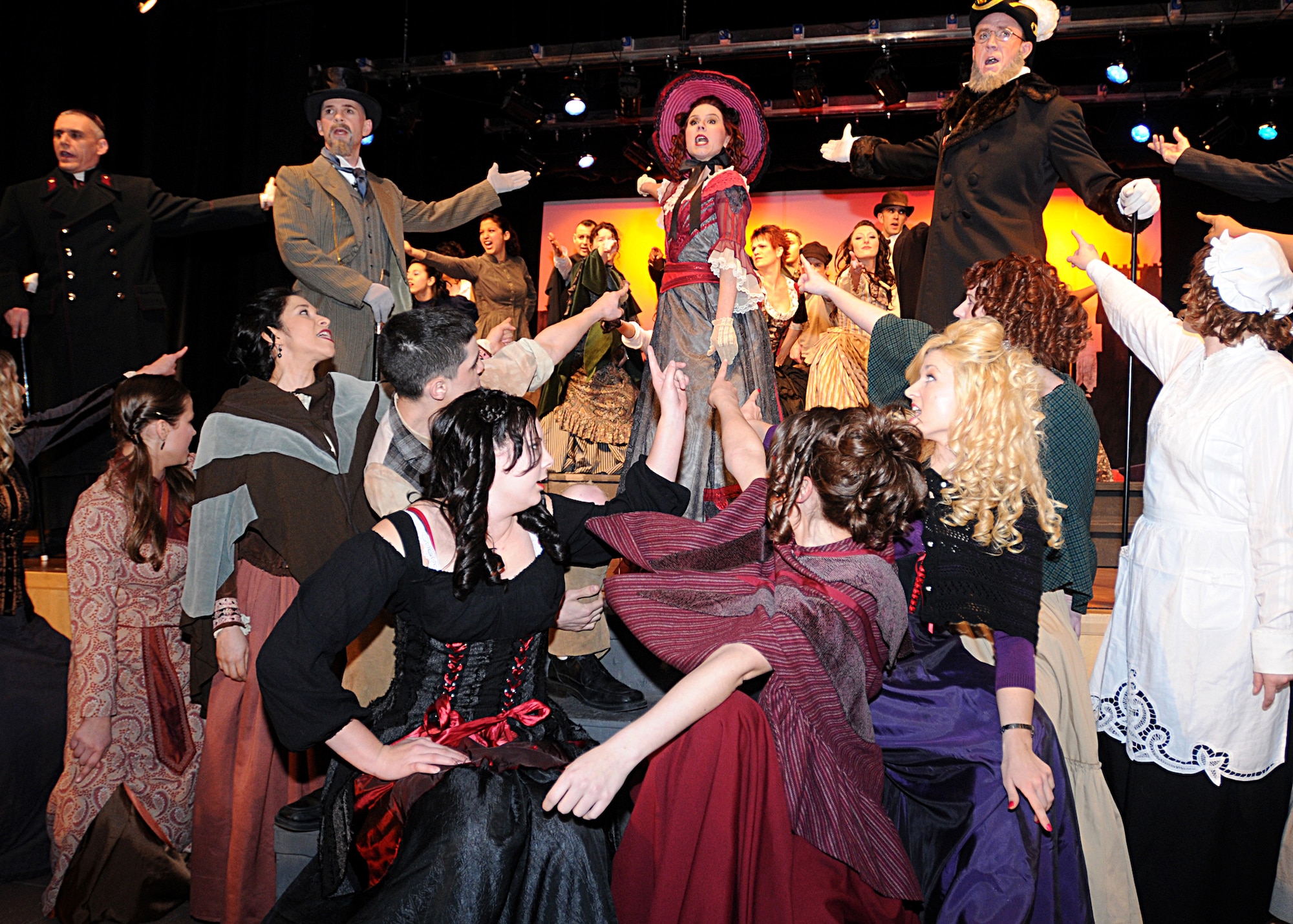 Members of the Aviano Community Theater perform "Facade" during "Jekyll and Hyde: The Musical," March 19 at the Aviano High School multipurpose room.  The next performances will be March 25 to 27, starting at 8 p.m. Tickets are sold at the door and are $5 for E-4 and below or equivalent and $10 for anyone else.  (U.S. Air Force photo/Senior Airman Tabitha M. Mans)
