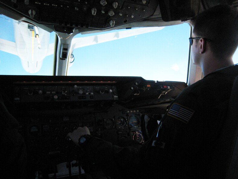A KC-10 Extender from the 908th Expeditionary Air Refueling Squadron moves into place to be refueled by another KC-10 over Afghanistan during Operation Enduring Freedom air refueling operations in February 2010. The air refueling capability of the KC-10 in combat operations allows fighters to provide close-air support for "troops in contact" in Afghanistan and other areas of operations. The 908th EARS is part of the 380th Air Expeditionary Wing which supports operations Iraqi Freedom and Enduring Freedom and the Combined Joint Task Force-Horn of Africa. In 2009, KC-10s from the 380th AEW and the 908th EARS flew 4,760 combat sorties offl-loading 422,222,300 pounds of fuel to 31,434 aircraft. In the same year, the KC-10s and their crews accumulated 40,011 hours of flight time. (U.S. Air Force Photo/Capt. Sean Chuplis/Released)
