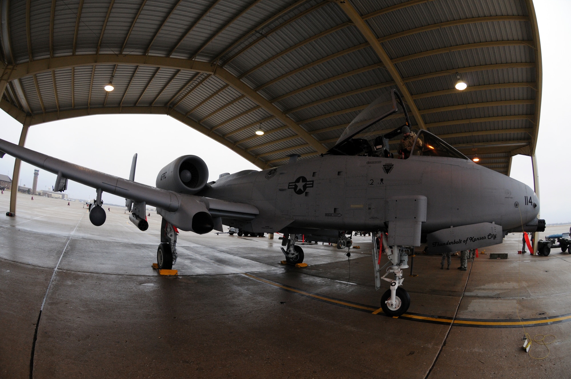 Maj. Steve Nester, an A-10 Thunderbolt II pilot with the 303rd Fighter Squadron at Whiteman Air Force Base, Mo., guided a civilian pilot to a safe landing in Springfield, Mo., March 11, 2010, after the civilian pilot radioed he was low on fuel and unable to make a landing due to bad weather.  The 303rd FS is part of the 442nd Fighter Wing, an Air Force Reserve unit at Whiteman AFB. (U.S. Air Force photo)
