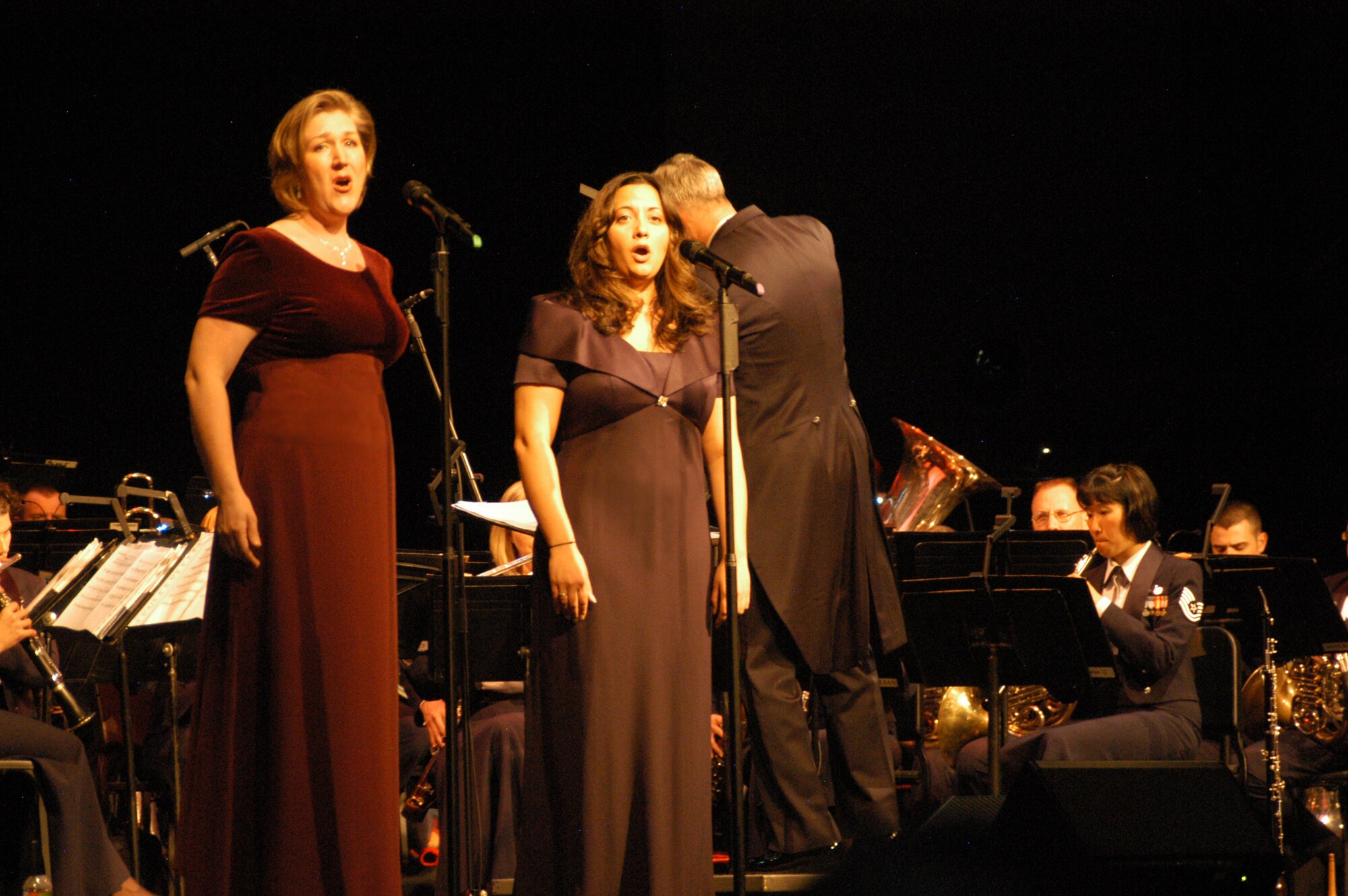 TSgts Nancy Poffenbarger and Crissy Saalborn perform The Flower Song