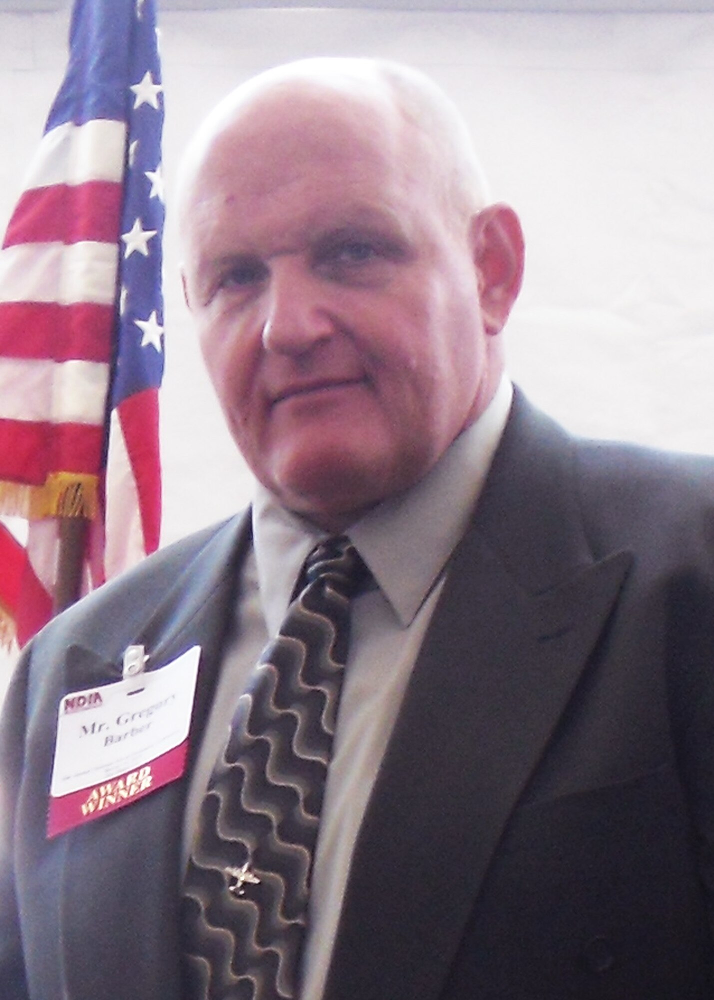 Greg Barber, 88th Test and Evaluation Squadron, won the National Defense Industrial Association Contractor Tester of the Year Award for 2009.   Mr. Barber is a recognized expert in the Air Force's only Combat Search and Rescue Operational Test and Evaluation Squadron and provided insight regarding all planned test efforts.  Courtesy photo.
