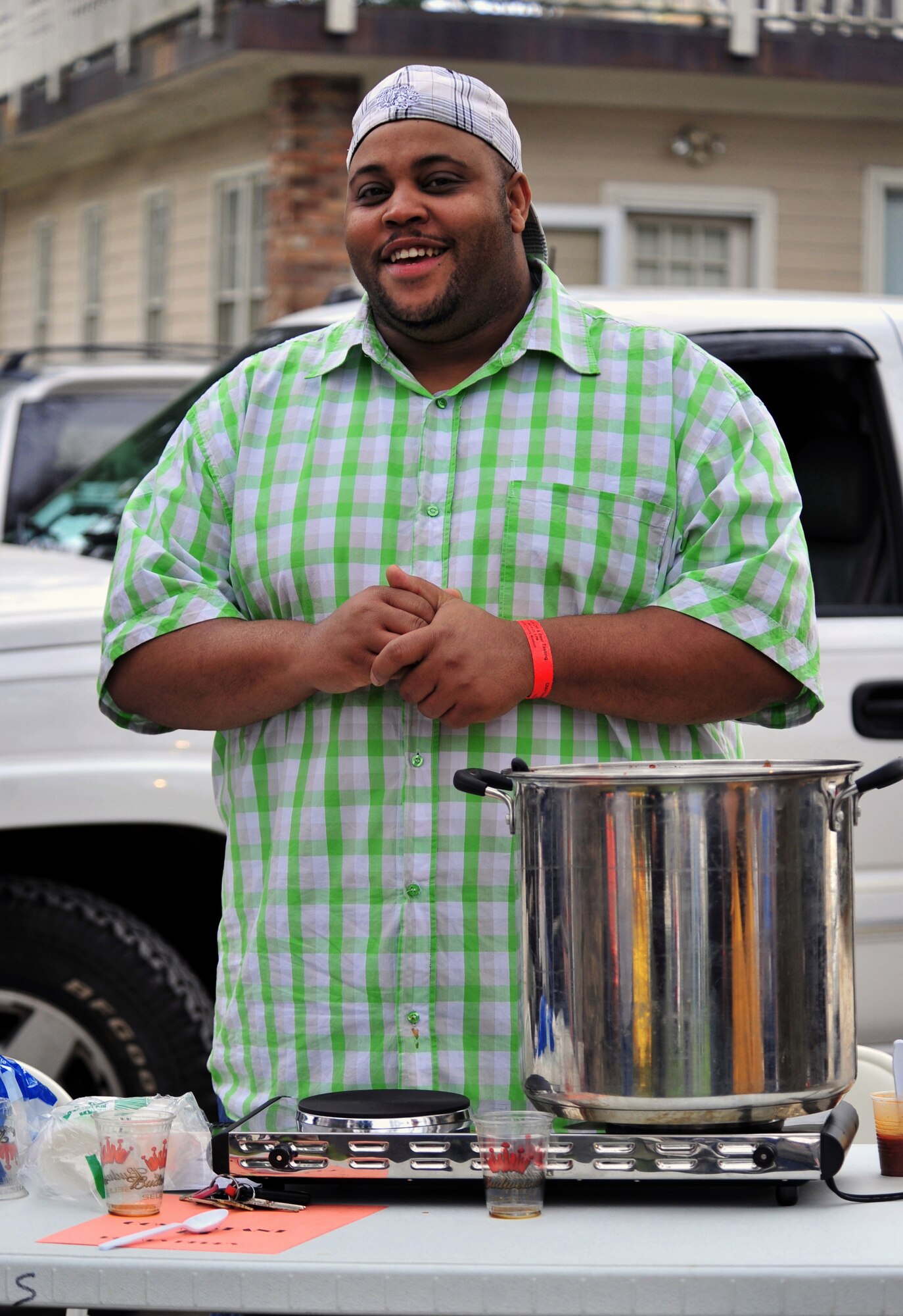 SUMTER, S.C. - Rickey Perry participates in the Sumter Chili Cook-off  March 25. The cook-off was hosted by the Sumter County Museum and Young Professionals of Sumter. This was the first year for the Sumter Chili Cook-Off featuring 25 different competitors and live music. (U.S. Air Force photo/Airman 1st Class Amber E. N. Jacobs)