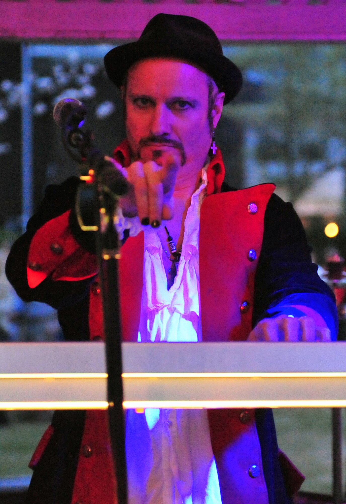 SUMTER, S.C. - Keyboardist Jerry Finley, a member of The Breakfast Club, an 80s cover band,performed at the Sumter Chili Cook-off March 25. The cook-off was hosted by the Sumter County Museum and Young Professionals of Sumter. This was the first year for the Sumter Chili Cook-off featuring 25 competitors and live music. (U.S. Air Force photo/Airman 1st Class Amber E. N. Jacobs)