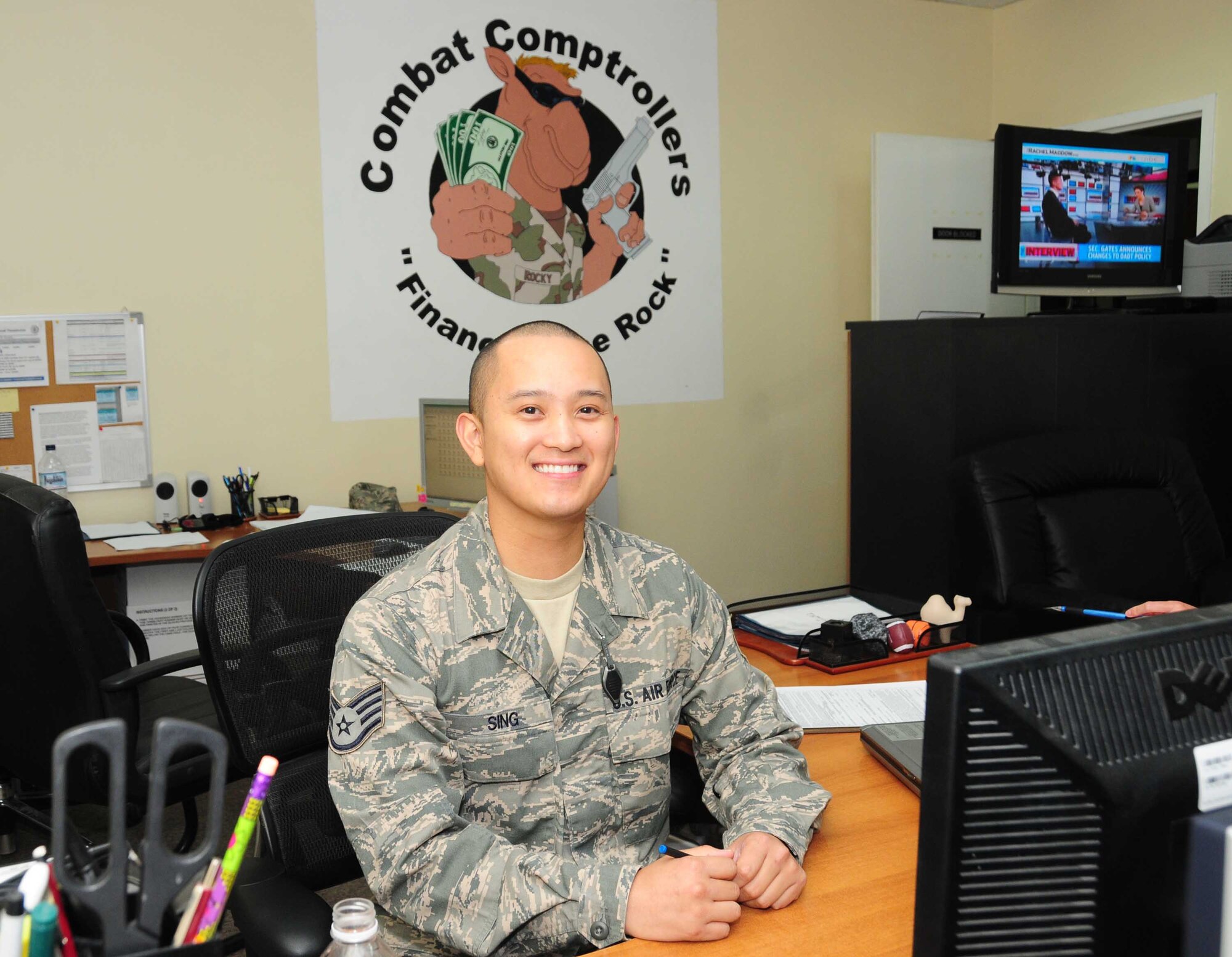 U.S. Air Force Staff Sgt. Marvin Sing, 386th Air Expeditionary Wing Finance office (U.S. Air Force photo by Staff Sgt. Lakisha A. Croley/Released)