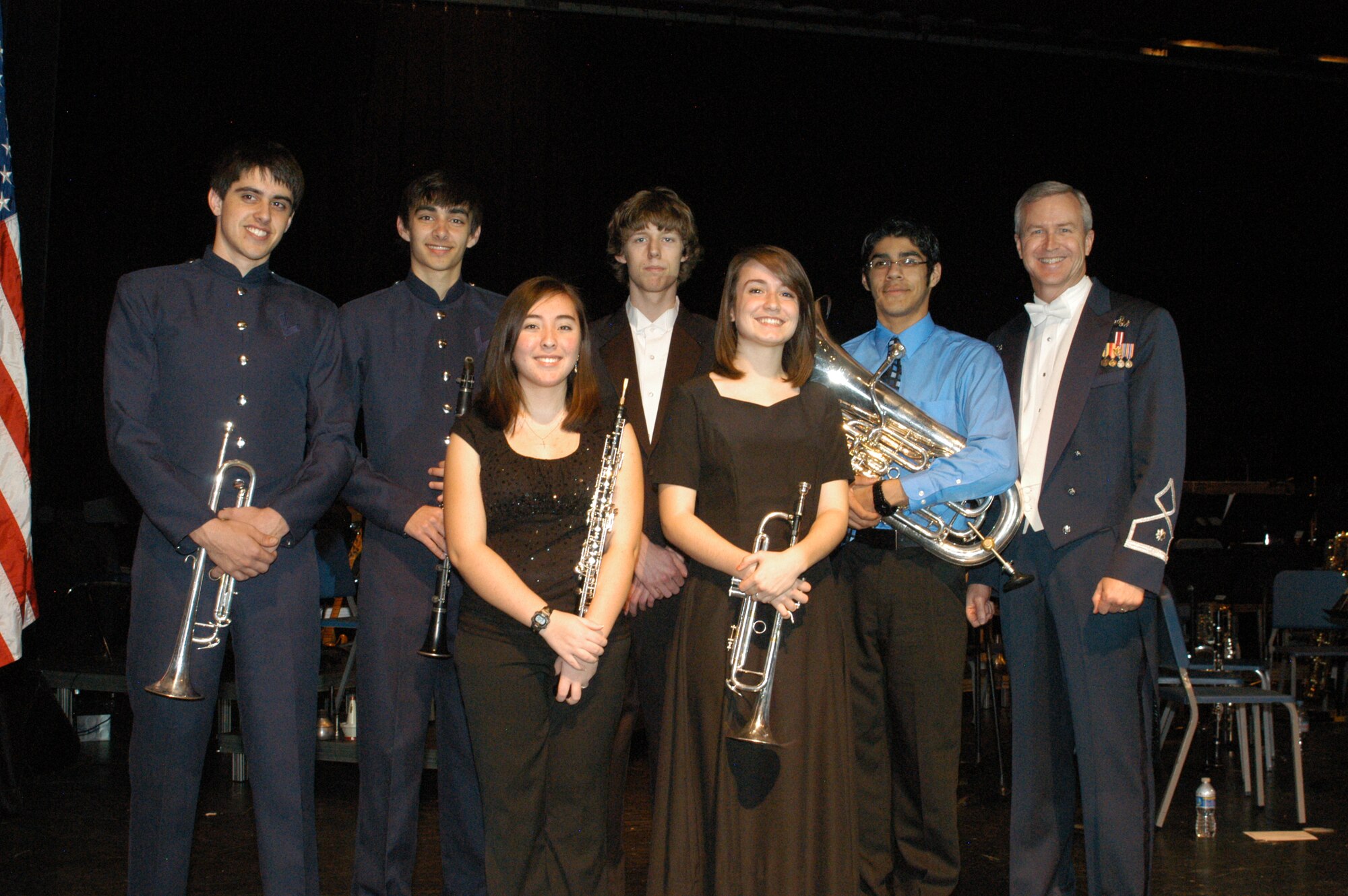 Rosenberg, TX students and Lt Col Larry H. Lang