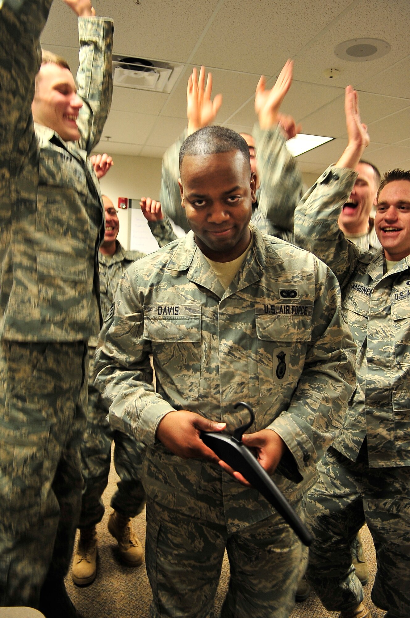 BUCKLEY AIR FORCE BASE, Colo. -- Senior Airman Marchello Davis, 460th Security Forces Squadron, participates in a class exercise at Buckley Airman Leadership School March 3. ALS trains today's Airmen to become tomorrow's leaders. (U.S. Air Force photo by Senior Airman Kathrine McDowell)