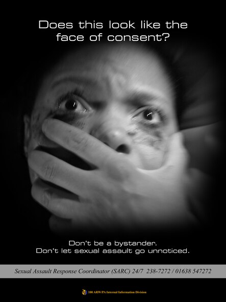 The poster was produced for Sexual Assault Awareness Month. (U.S. Air Force graphic by SSgt Valerie Smith and Gary Rogers)