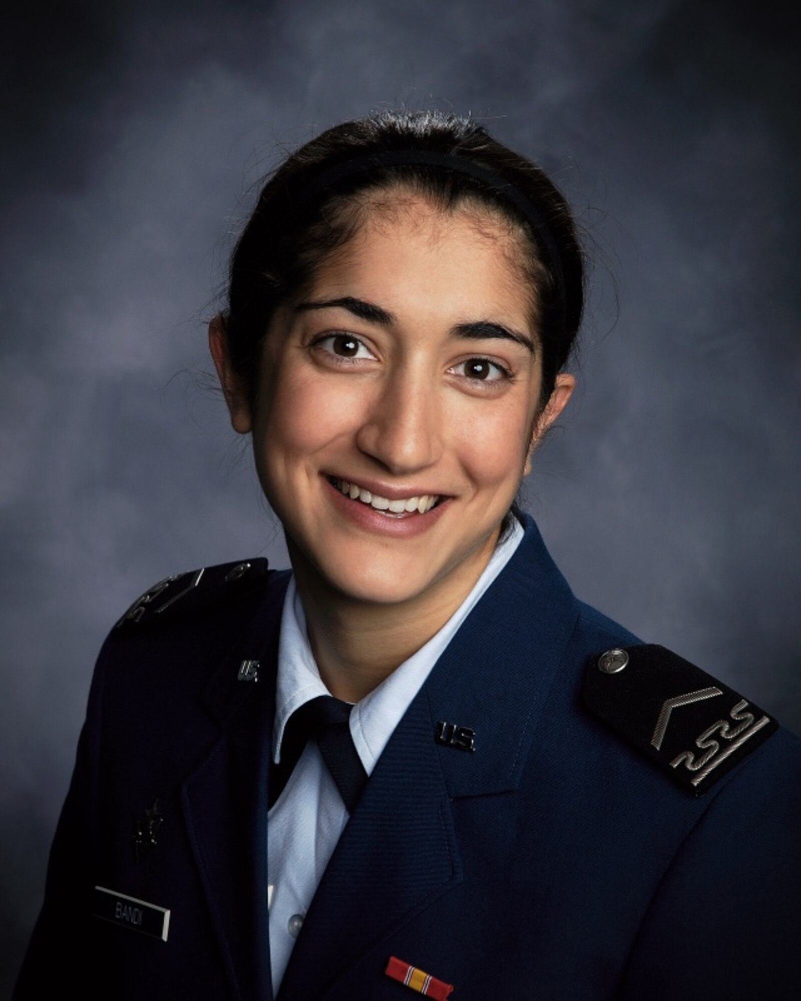 Cadet 2nd Class Jennifer Bandi, shown here in her sophomore yearbook photo, was selected as one of 60 Truman Scholarship recipients March 30, 2010. Cadet Bandi, a native of Winchester, Mass., is the Academy's 16th Truman Scholar. (U.S. Air Force photo)