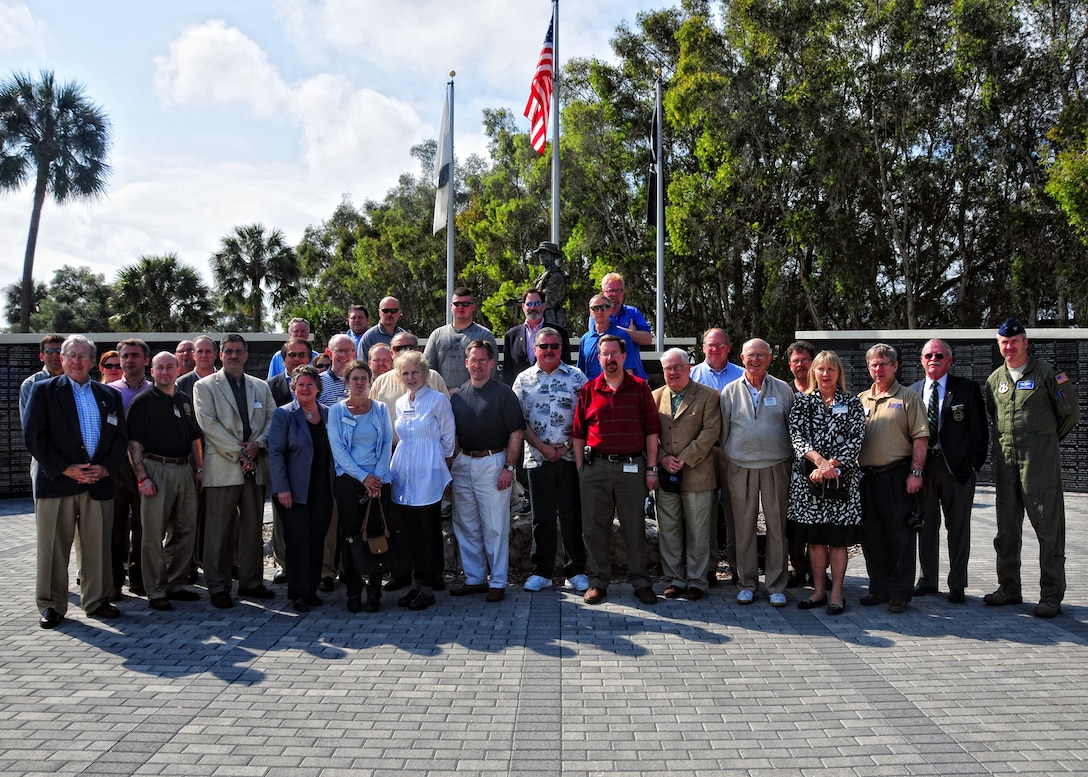 Niagara and Erie county employers visit the Special Operations Memorial located at MacDill AFB March 26 2010, Tampa Fla. During their visit the group was briefed by The United States Central Command, The United States Special Operations Command and toured a static KC-135. (U.S. Air Force photo by Staff Sgt. Joseph McKee)