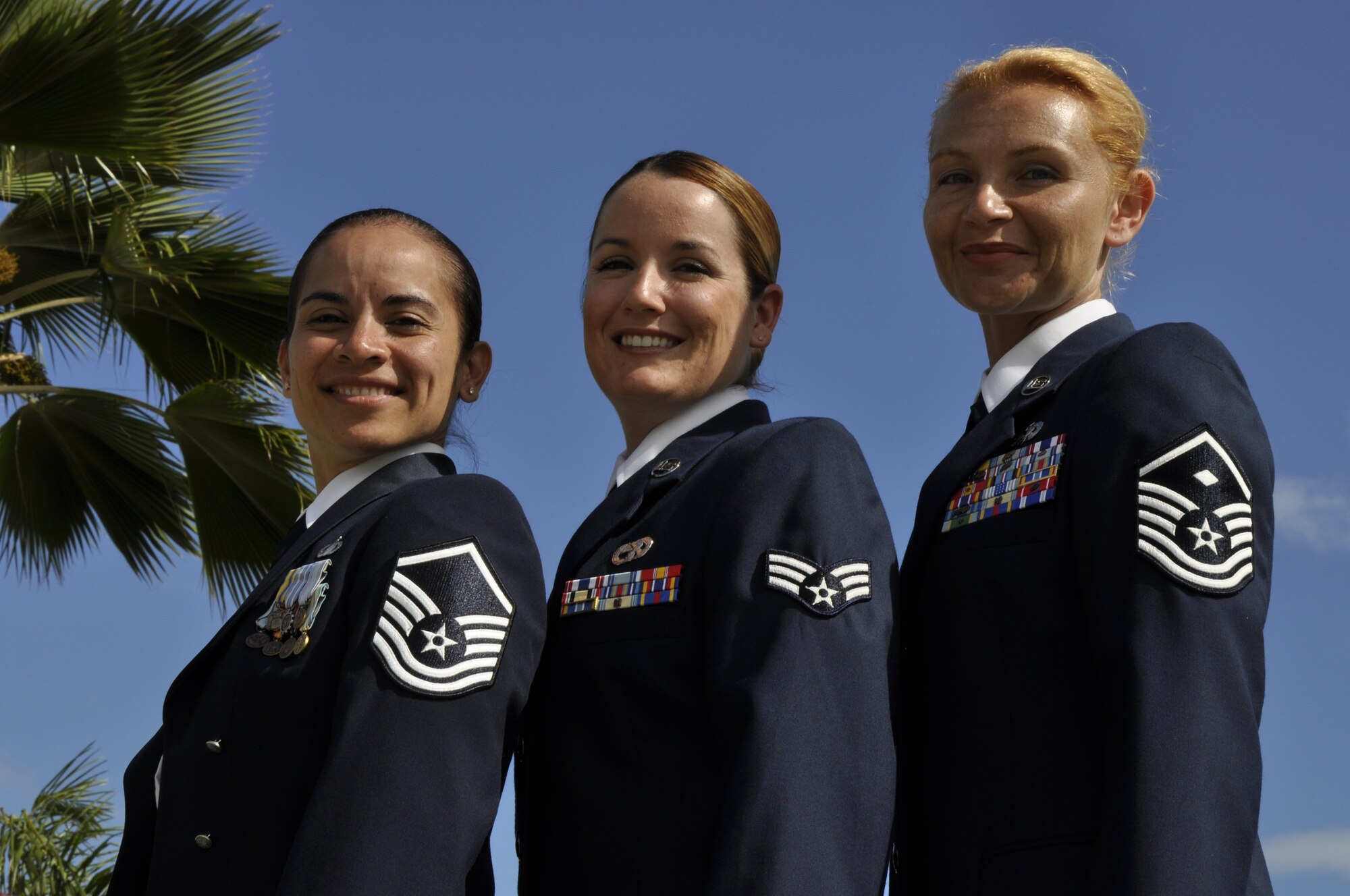 Pacific Air Forces recognized three members of the 624th Regional Support Group as part of their 12 Total Force Outstanding Airmen of the Year for 2010 at a ceremony held April 30 at the Enlisted Club on Hickam Air Force Base, Hawaii. Master Sgt. Josephine Taitague, 624th RSG Directorate of Personnel; Senior Airman Bree Davis, 48th Aerial Port Squadron and Master Sgt. Tara Corse, 624th Civil Engineer Squadron were chosen as tops in the Reserve category in the Senior Noncommissioned Officer, Airman and First Sergeant categories respectively. This was Sergeant Corse’s second time as a PACAF OAY. The Reservists were selected based on superior leadership, job performance, significant self-improvement, personal achievements, and community involvement. (U.S. Air Force photo/Master Sgt. Daniel Nathaniel)