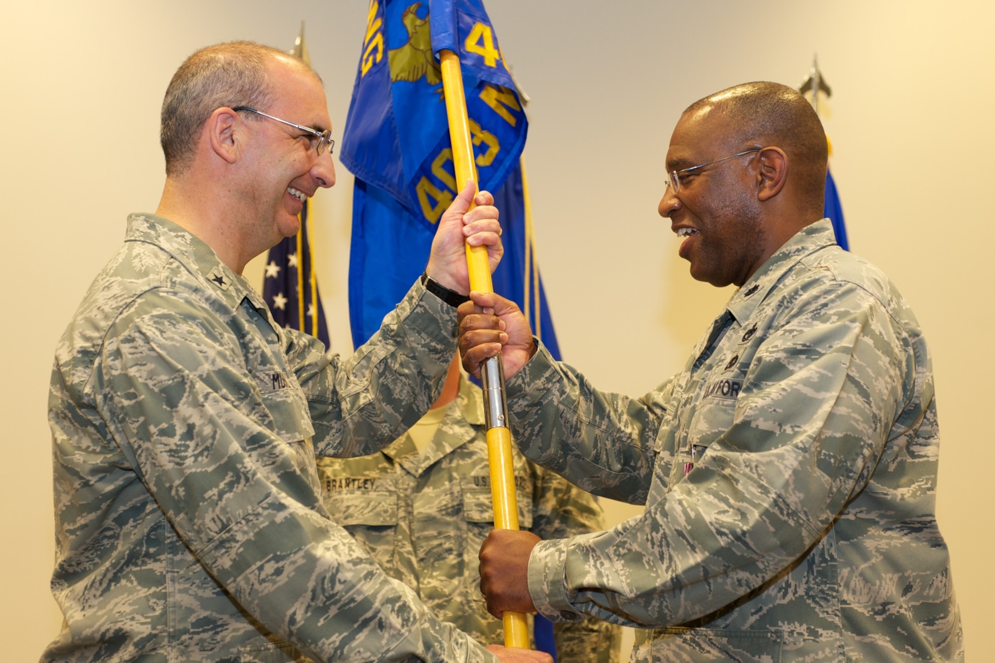 Lt. Col. Marshall Irving assumes command of the 403rd Maintenance Support Group Saturday of the May Unit Training Assembly.