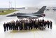 Distinguished guests of the 148th Fighter Wing pose in front of one of the wing's new F-16C Fighting Falcons at a wing celebration ceremony at the Duluth, Minn., ANG Base Apr. 30, 2010.  Past and present members of the unit, friends and family, along with state and local officials gathered at the wing to celebrate the arrival of the new block 50 F-16C aircraft. (U.S. Air Force photo by Master Sgt. Jason W. Rolfe/Released)