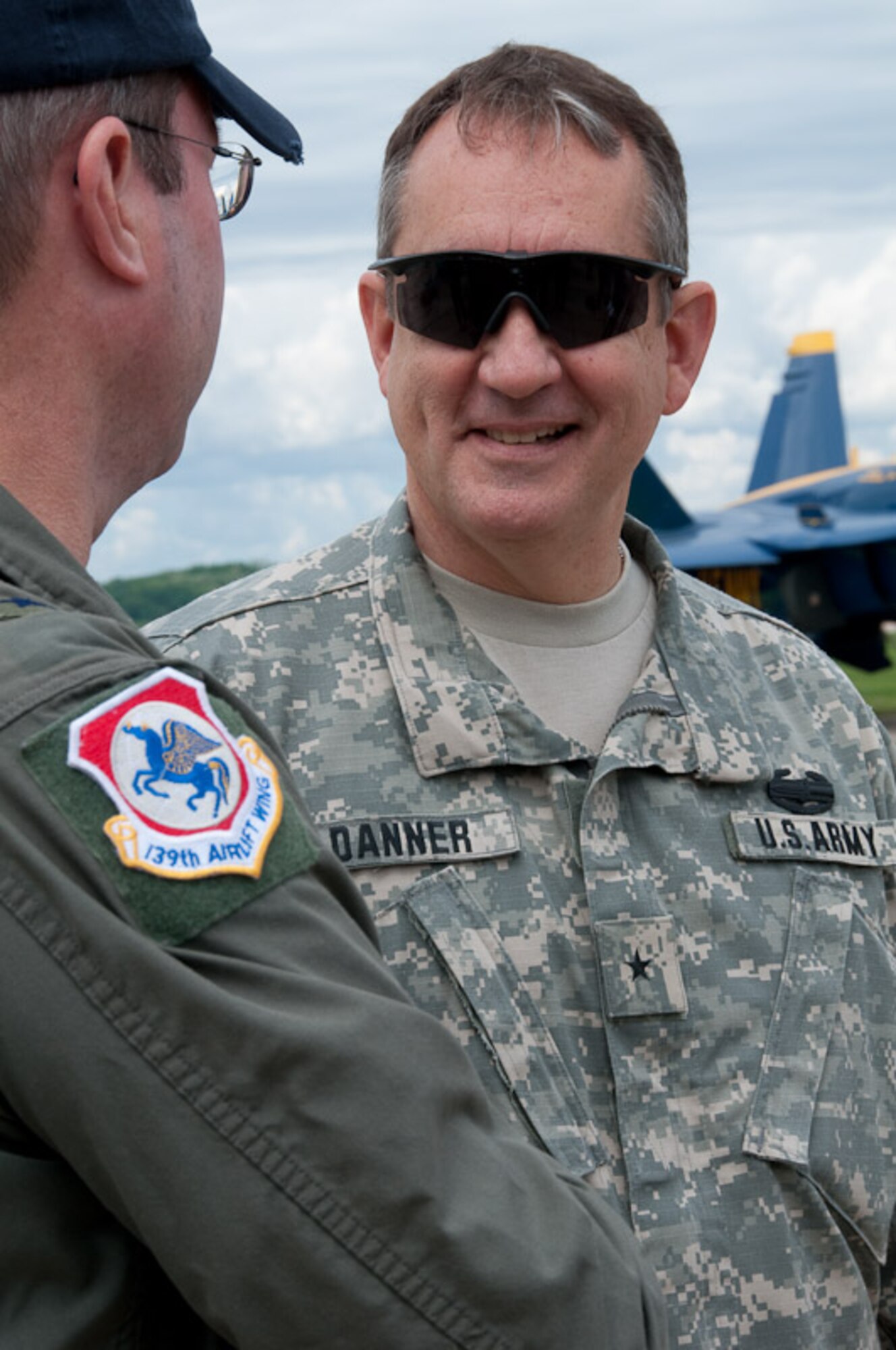 On Sunday, May 2nd, 2010 the govenor of Missouri, Jay Nixon, and the Adjudent General of Missouri National Guard, Steven Danner, pay a visit to the 139th Airlift Wing, in St. Joseph, Mo., to see the Sound of Speed Air Show. (Photo by Airman 1st Class Kelsey Stuart/Released)